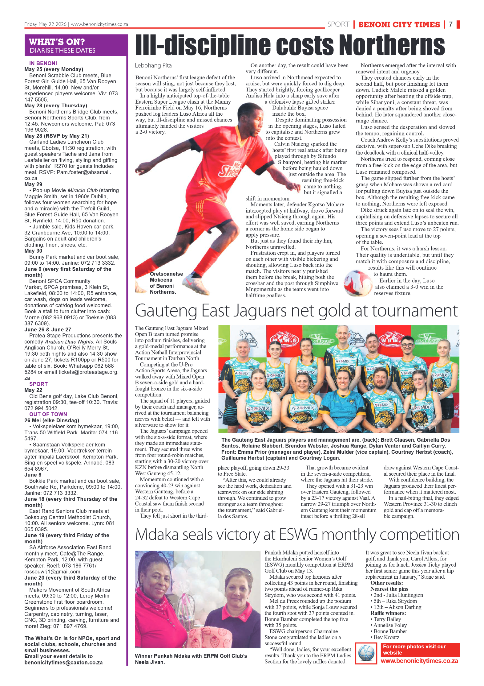 Benoni City Times 22 May 2026 page 7