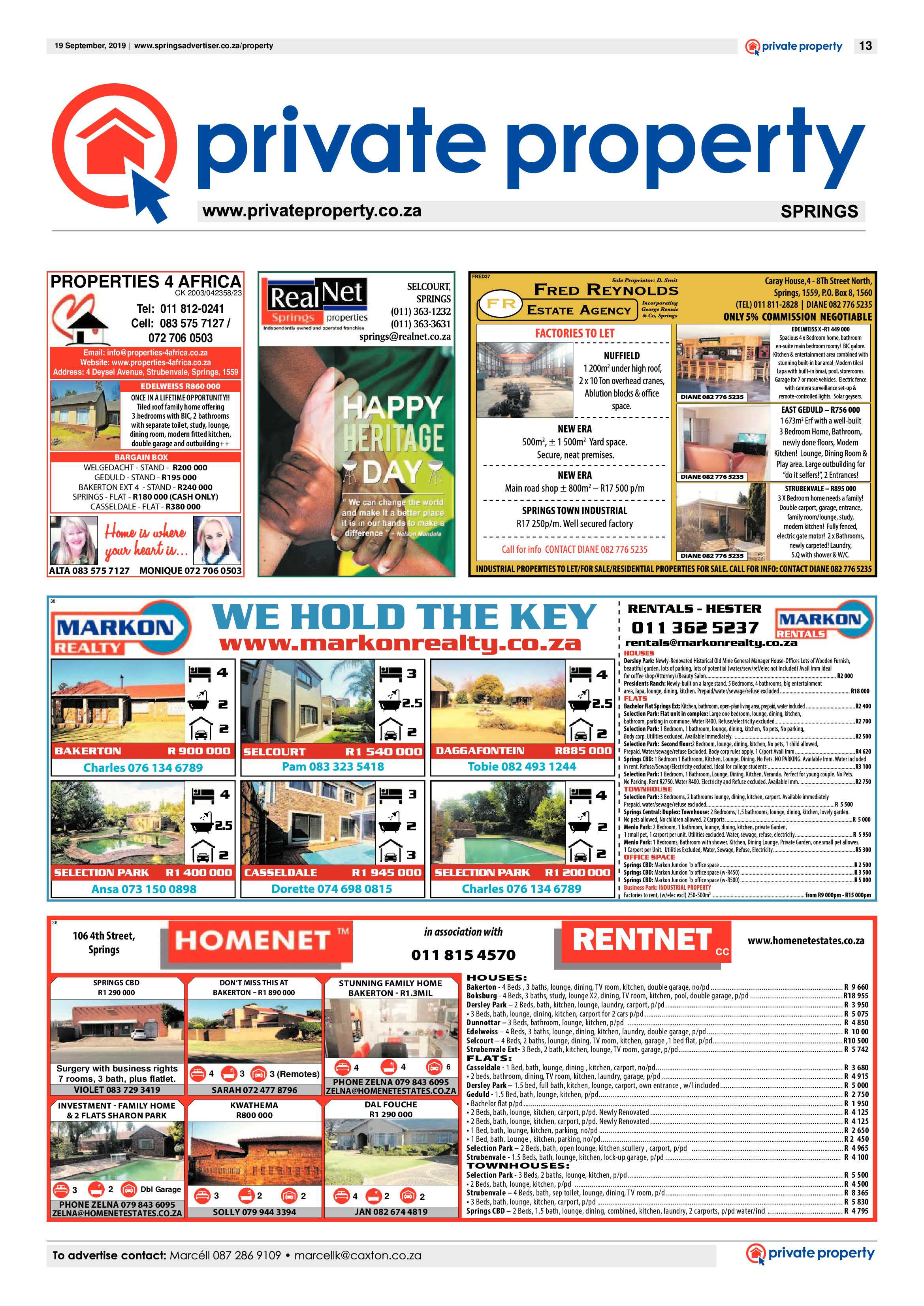 Spring Advertiser 19 September 2019 page 13