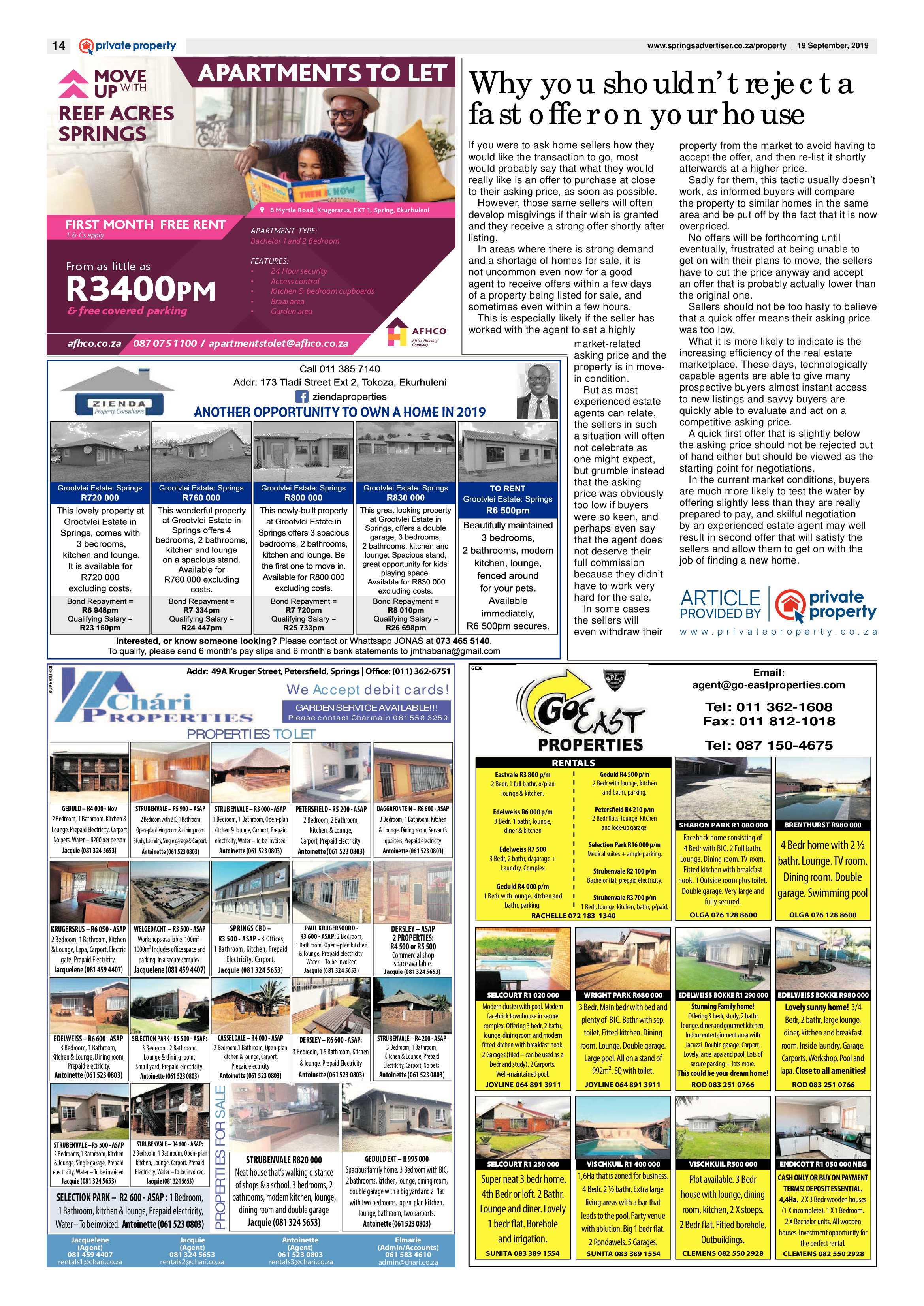 Spring Advertiser 19 September 2019 page 14