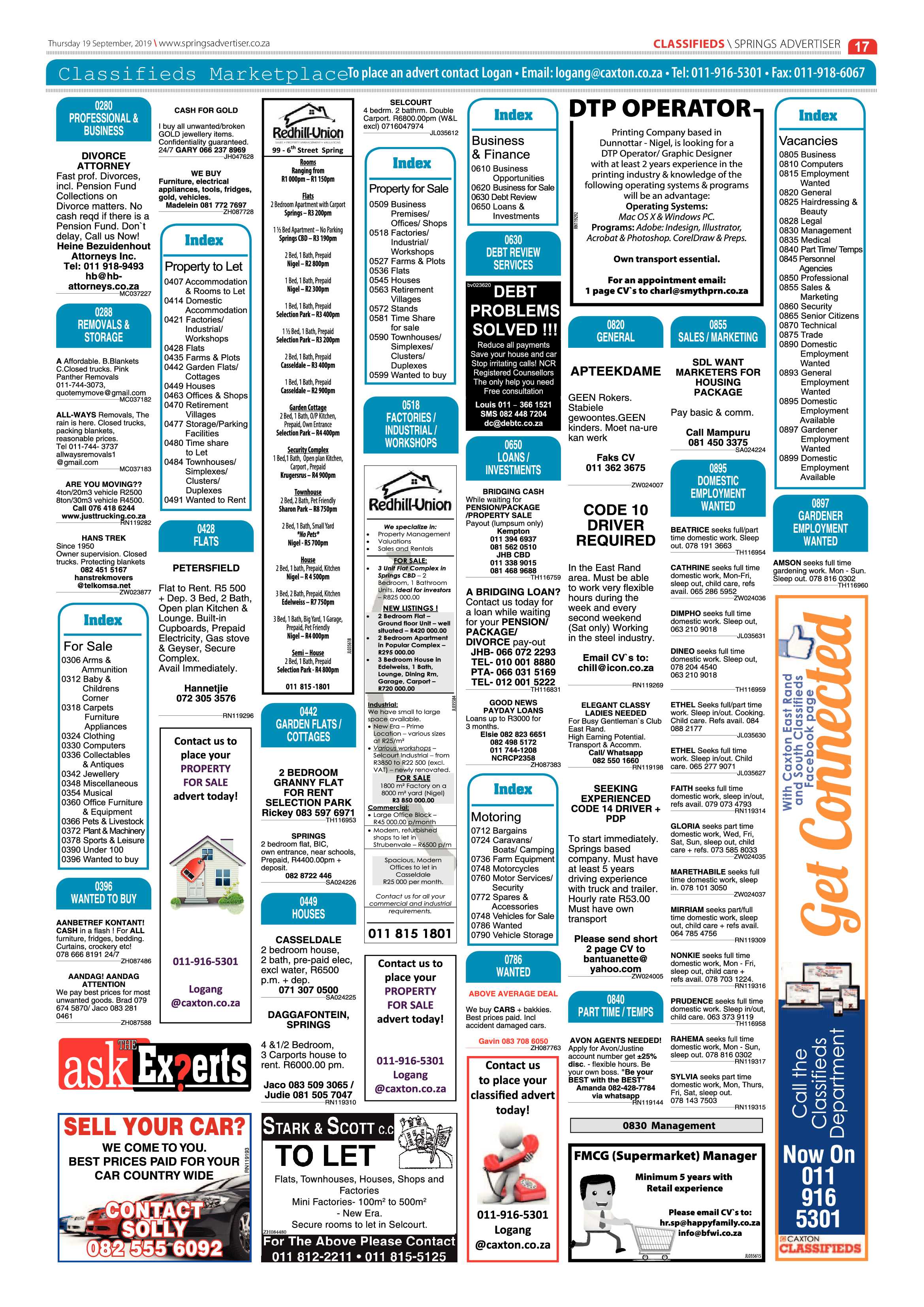 Spring Advertiser 19 September 2019 page 17