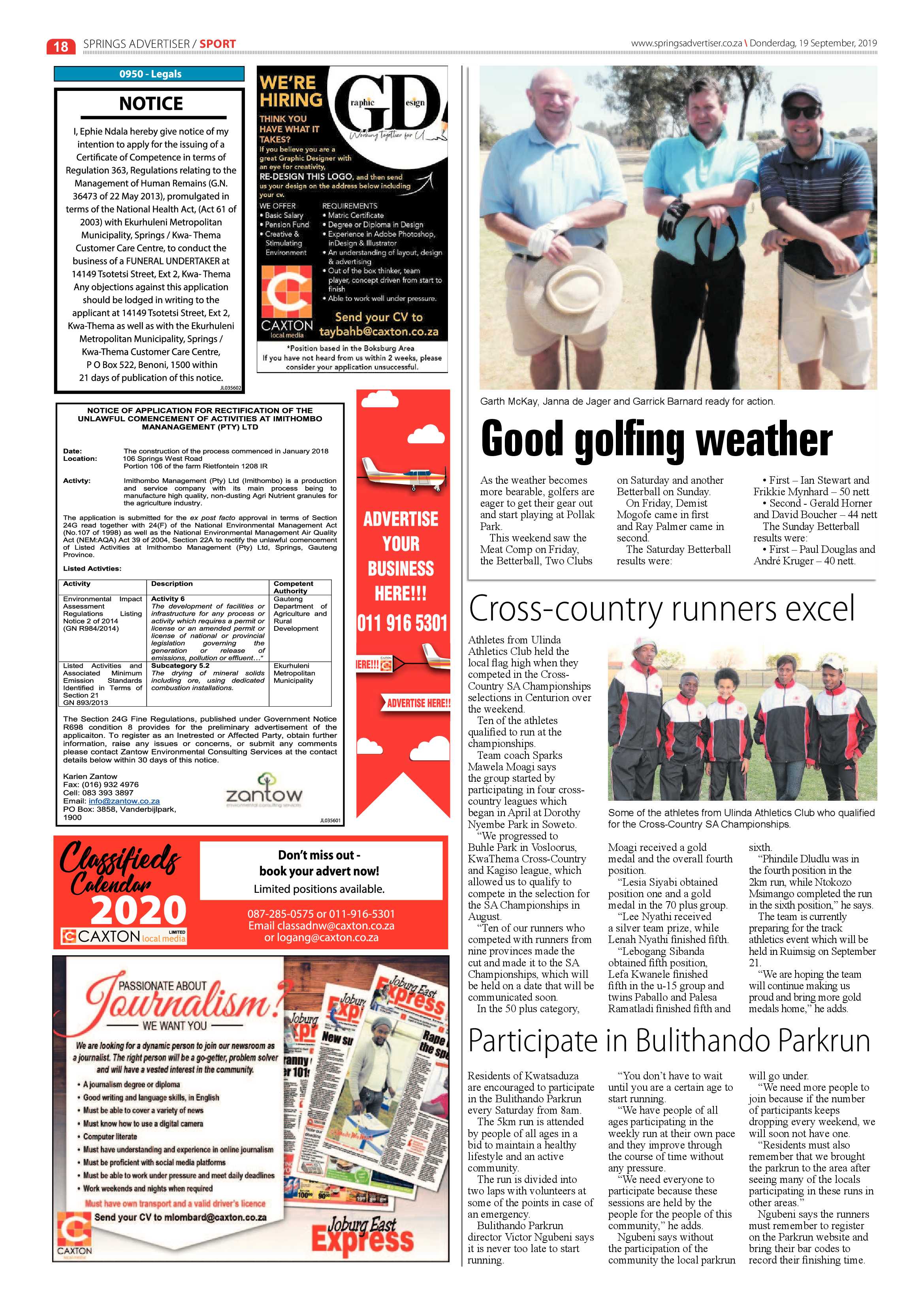 Spring Advertiser 19 September 2019 page 18