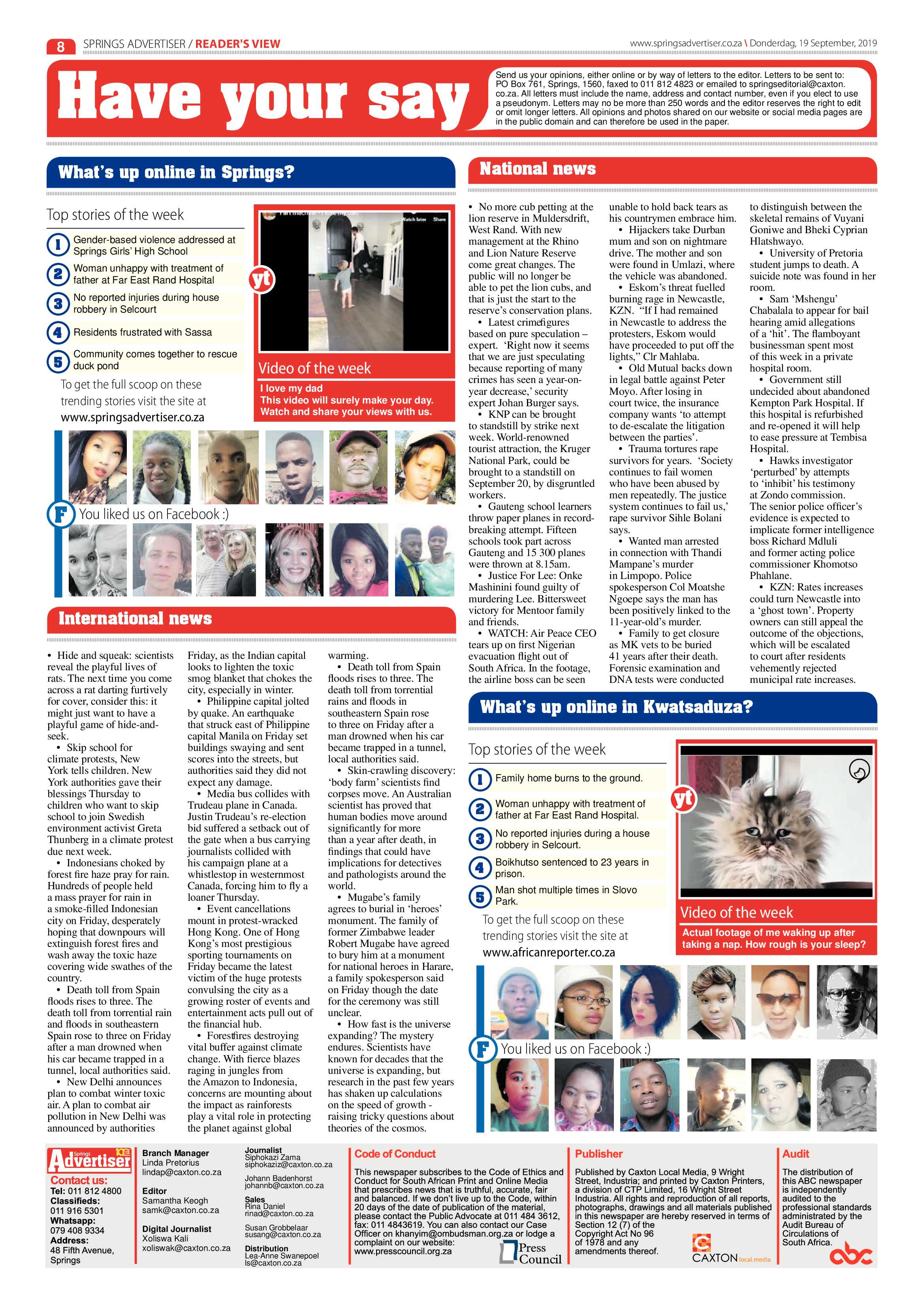 Spring Advertiser 19 September 2019 page 8