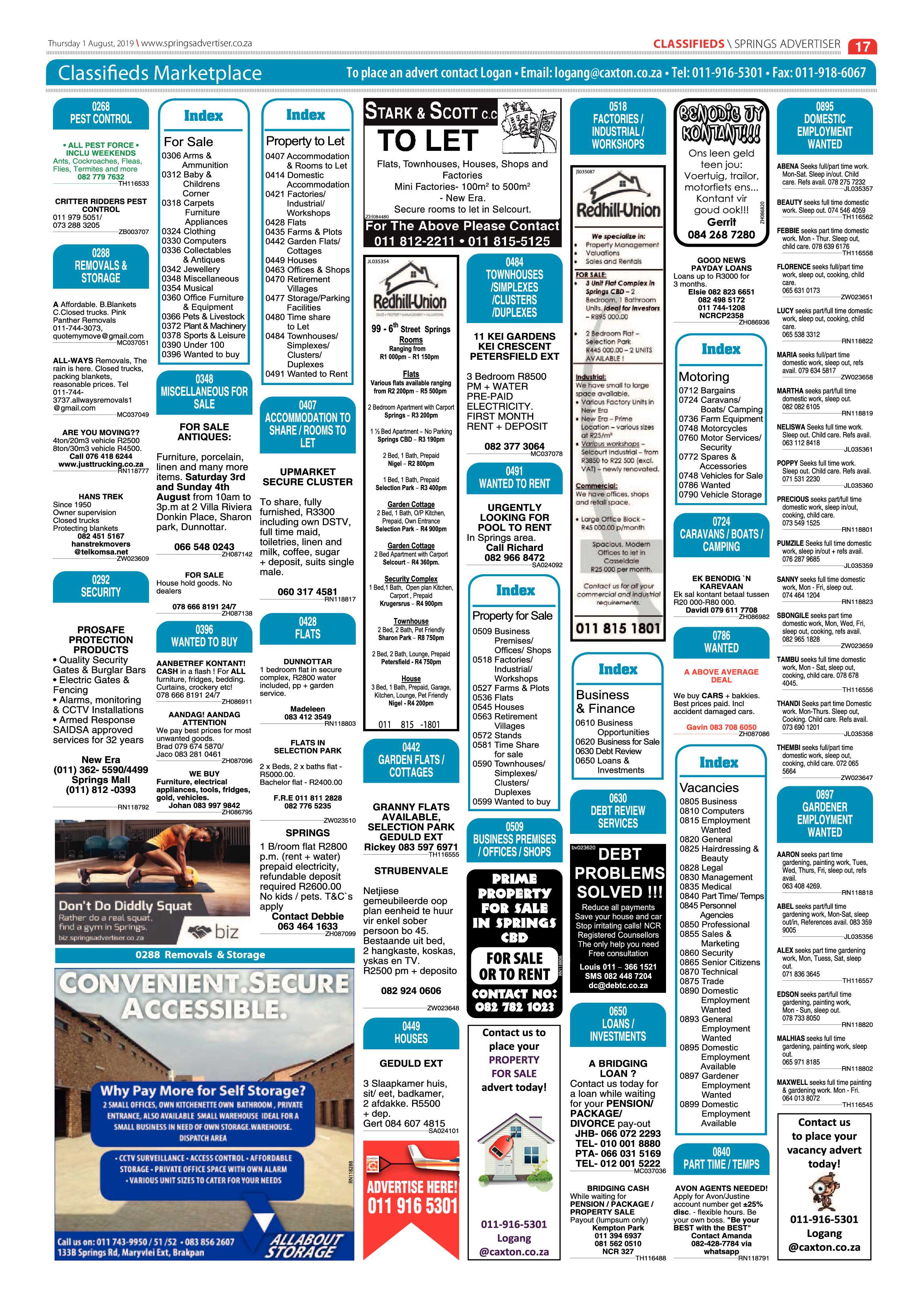 Springs Advertiser 01 August 2019 page 17