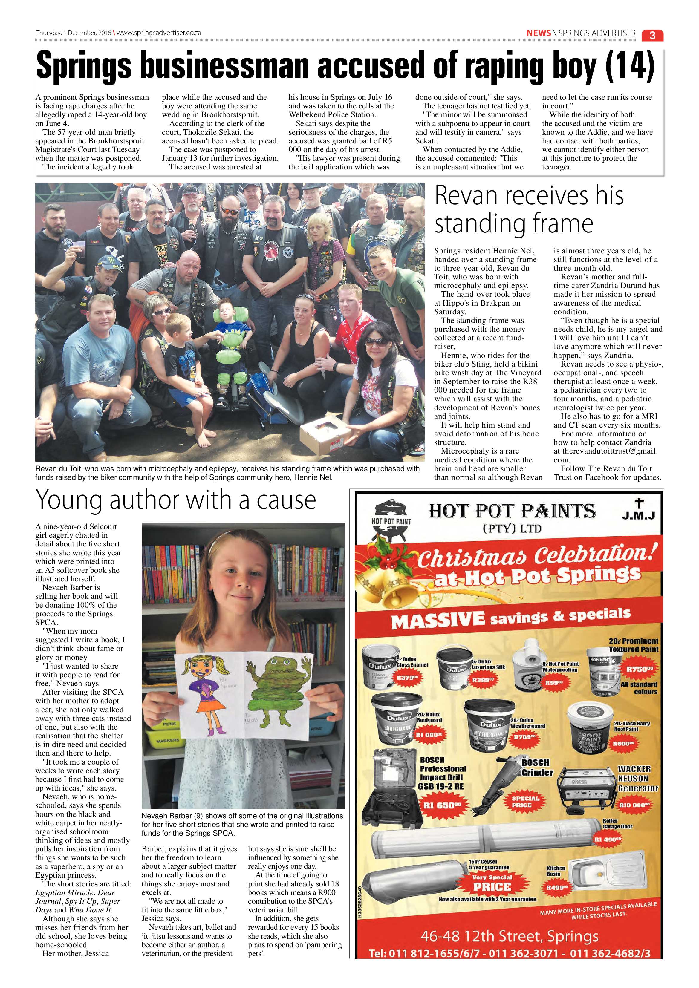 Springs Advertiser 01 December 2016 page 3