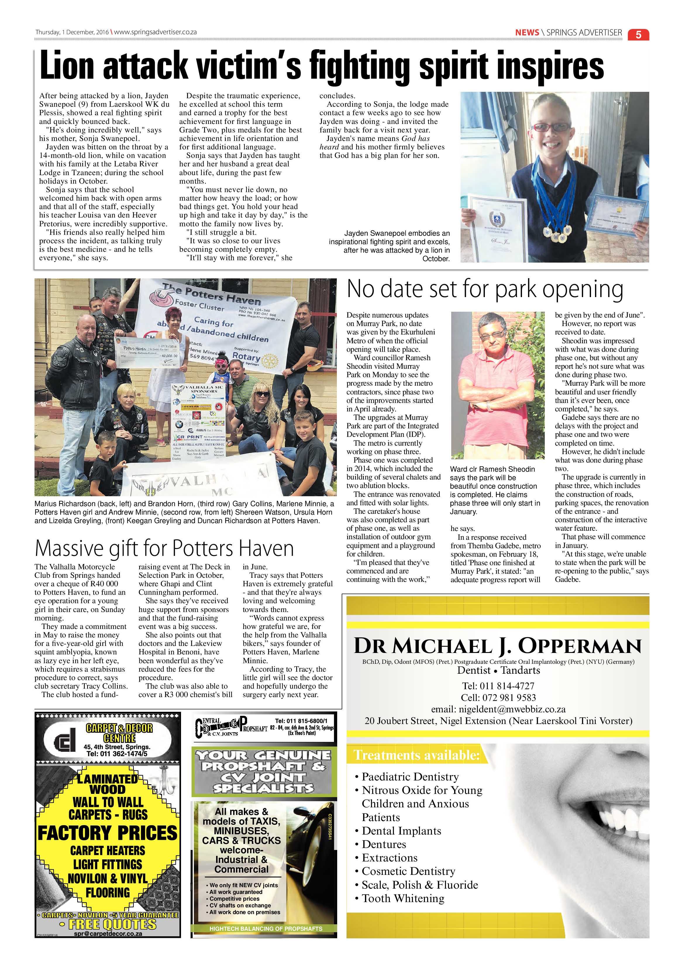 Springs Advertiser 01 December 2016 page 5