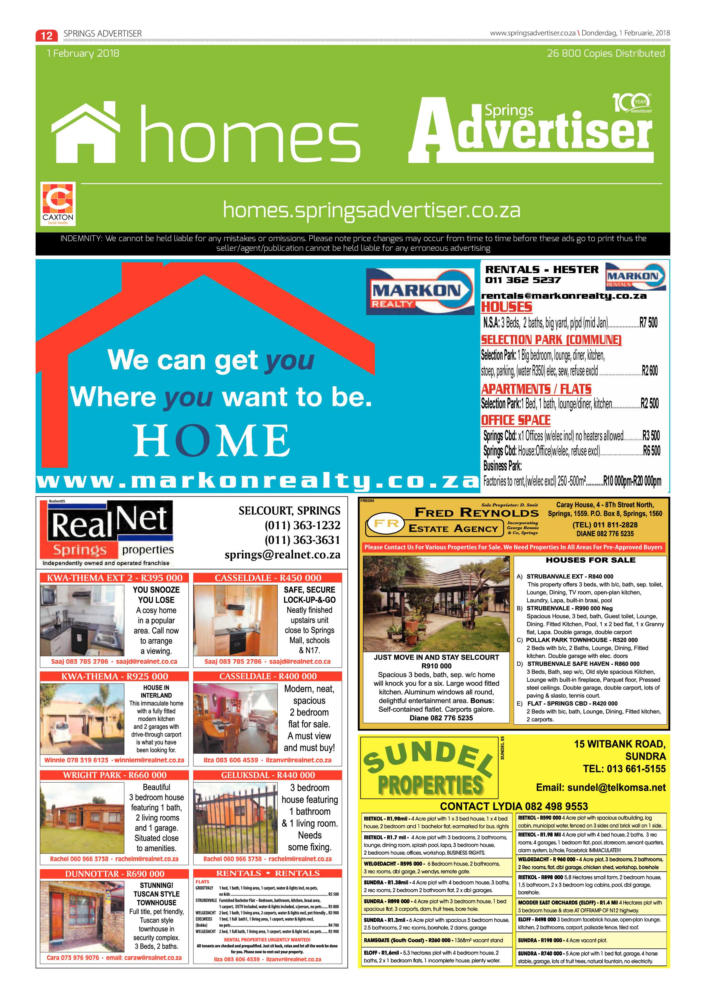 Springs Advertiser 01 February 2018 page 12