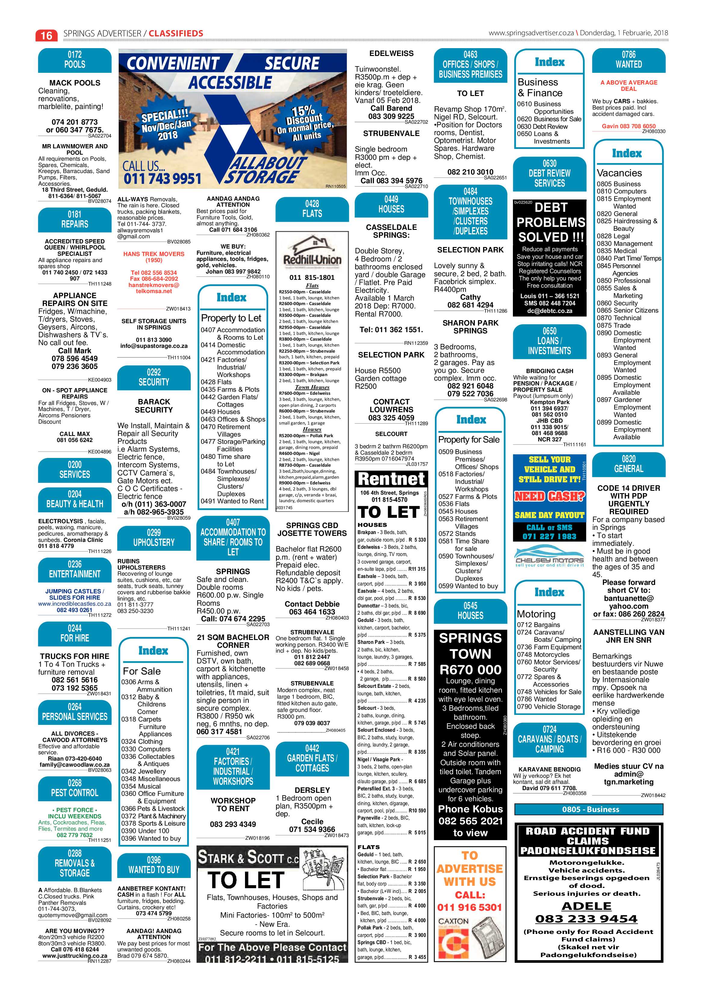 Springs Advertiser 01 February 2018 page 16