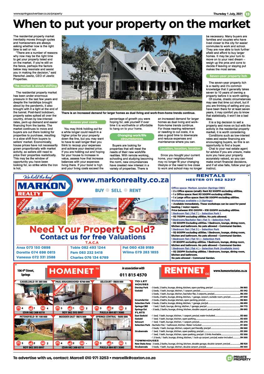 Springs Advertiser 01 July 2021 page 13