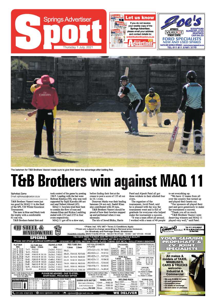 Springs Advertiser 01 July 2021 page 16