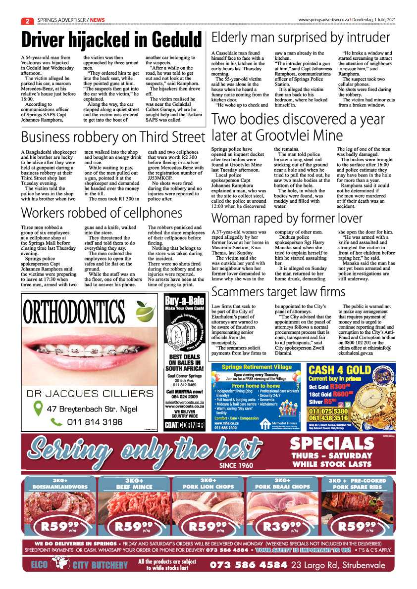 Springs Advertiser 01 July 2021 page 2