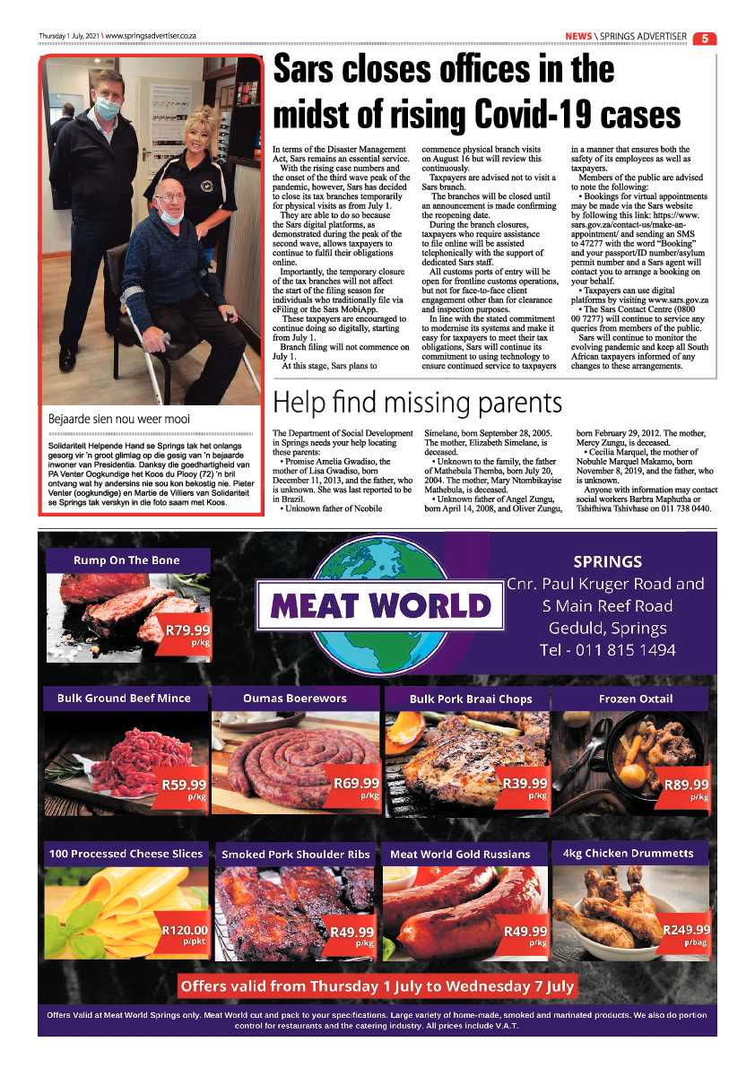 Springs Advertiser 01 July 2021 page 5