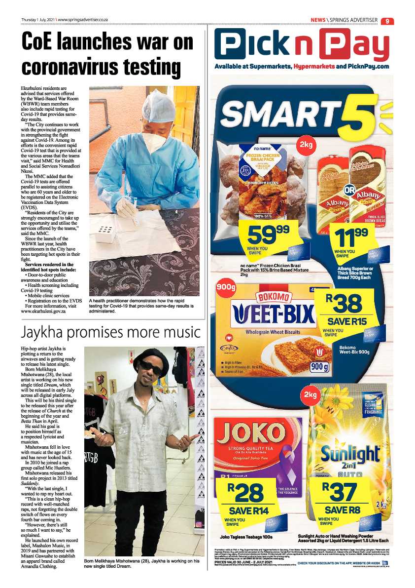 Springs Advertiser 01 July 2021 page 9