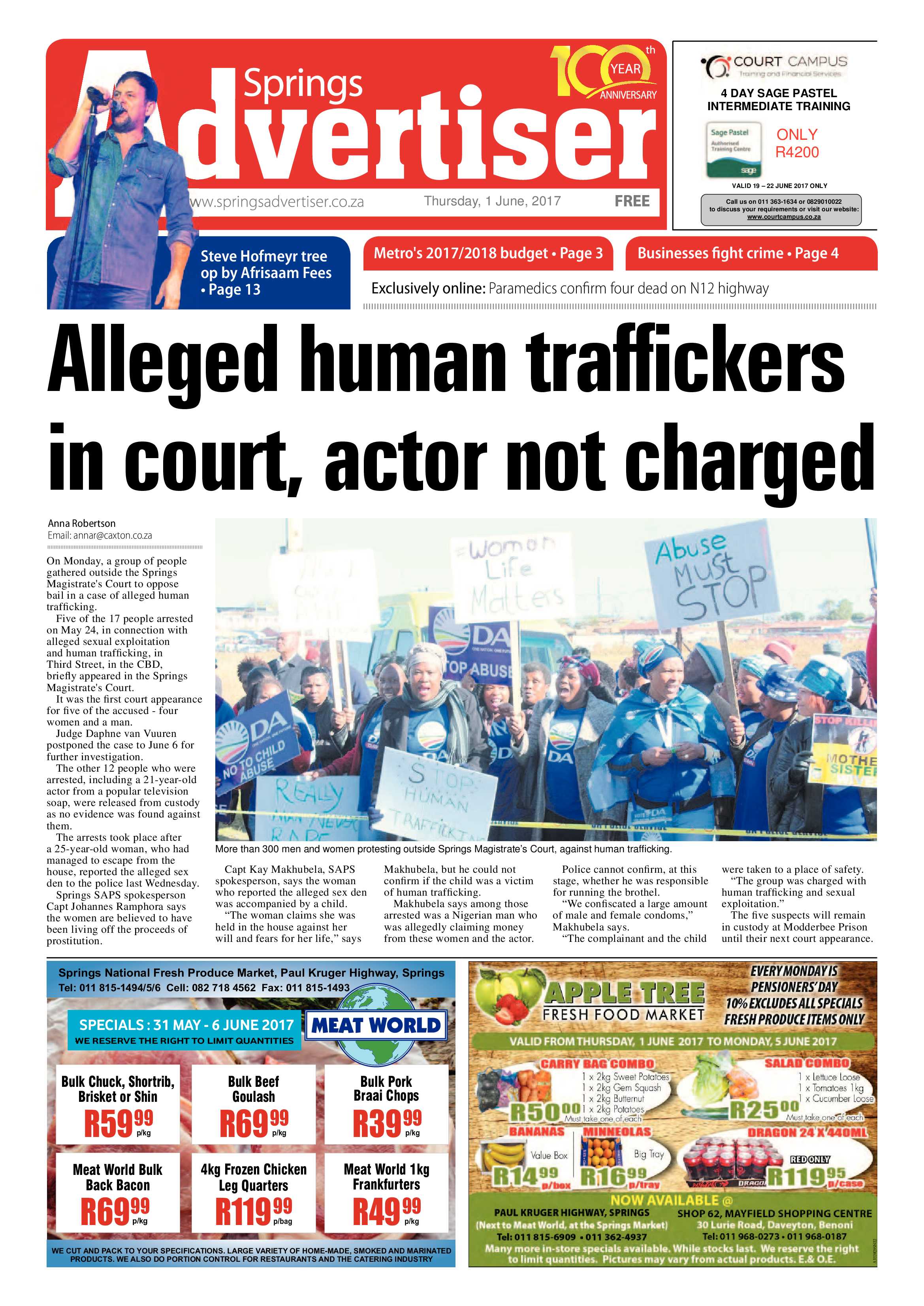 Springs Advertiser 01 June 2017 page 1
