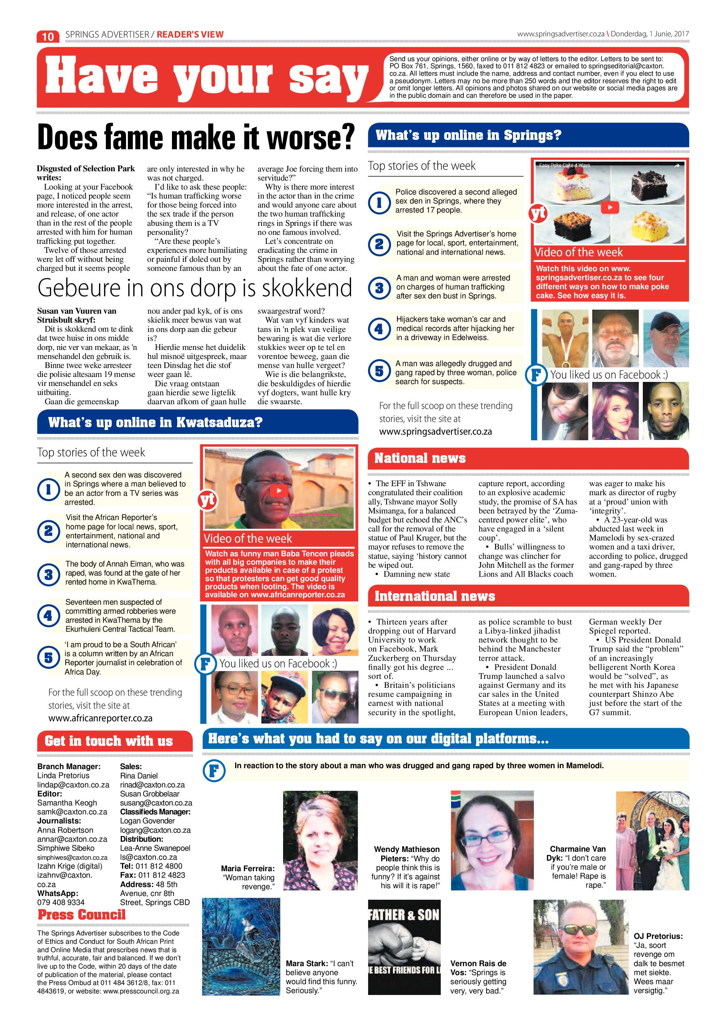Springs Advertiser 01 June 2017 page 10