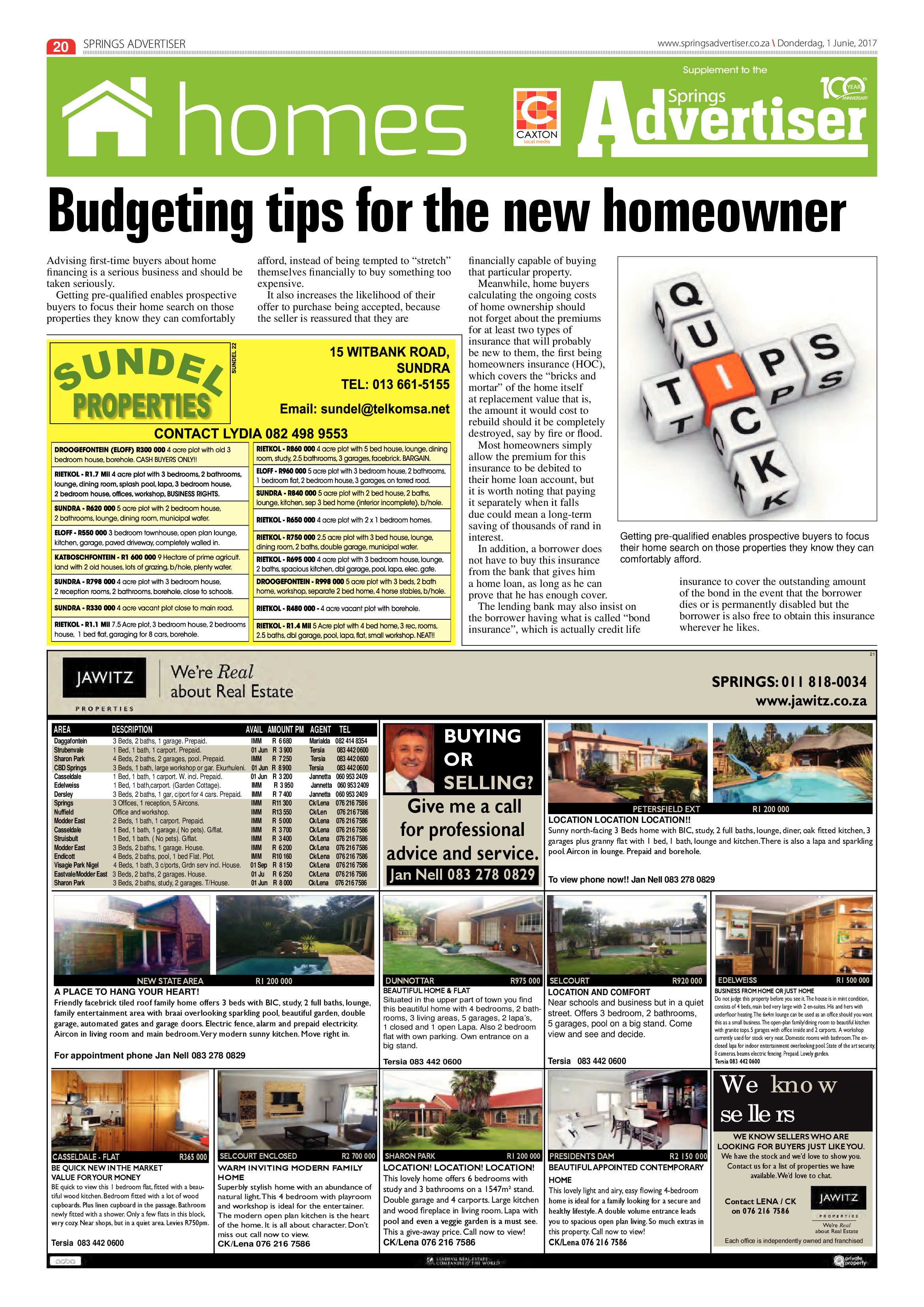 Springs Advertiser 01 June 2017 page 20