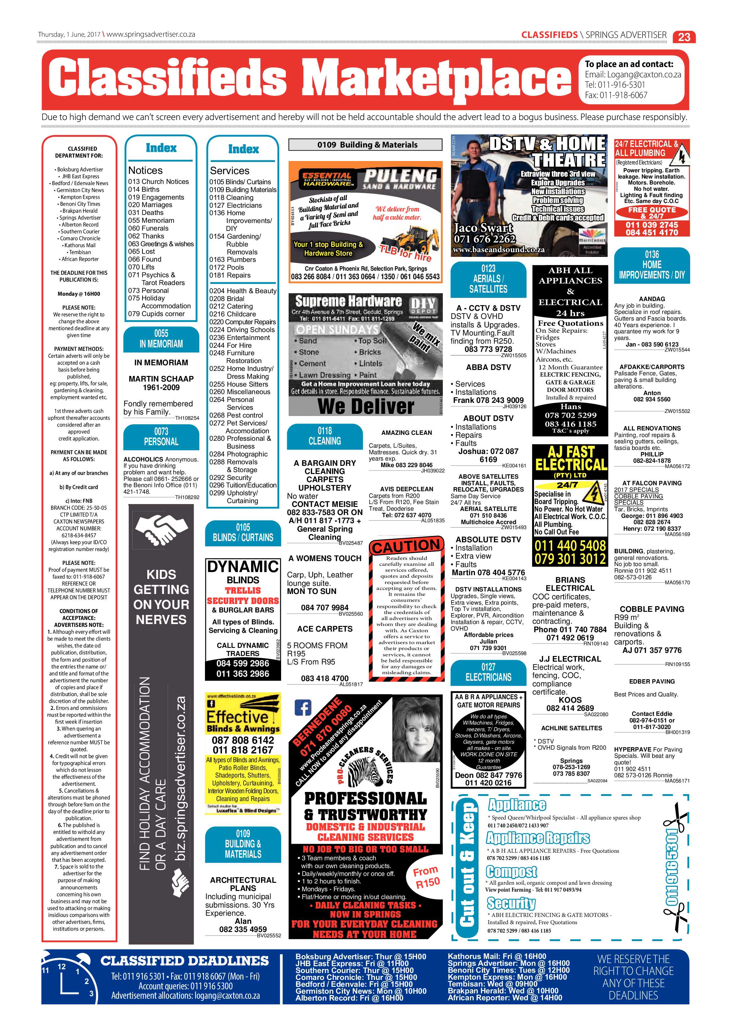 Springs Advertiser 01 June 2017 page 23