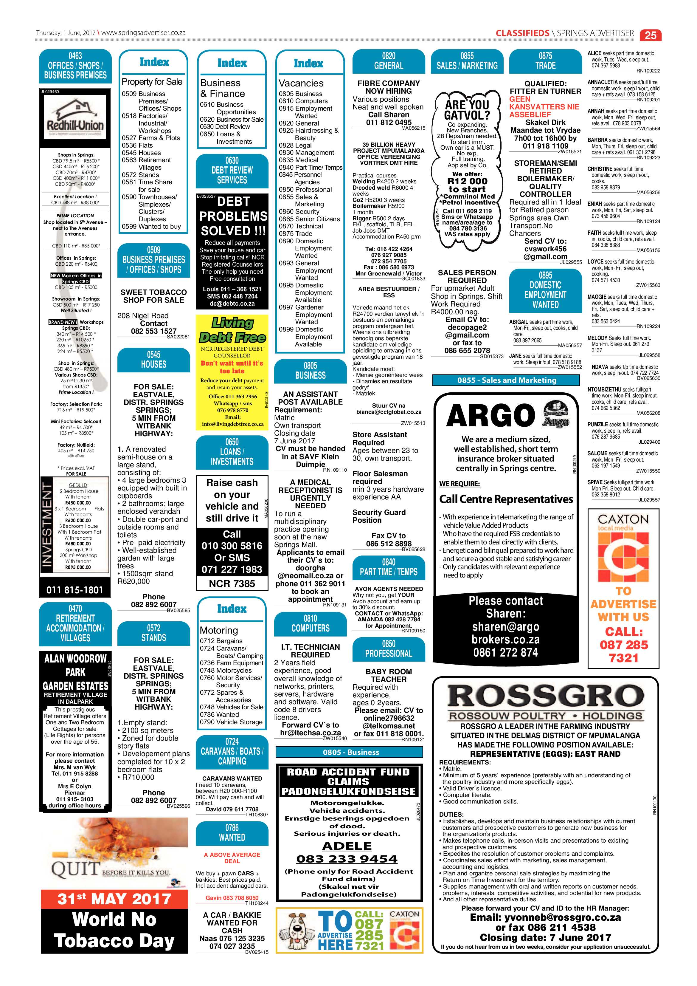 Springs Advertiser 01 June 2017 page 25