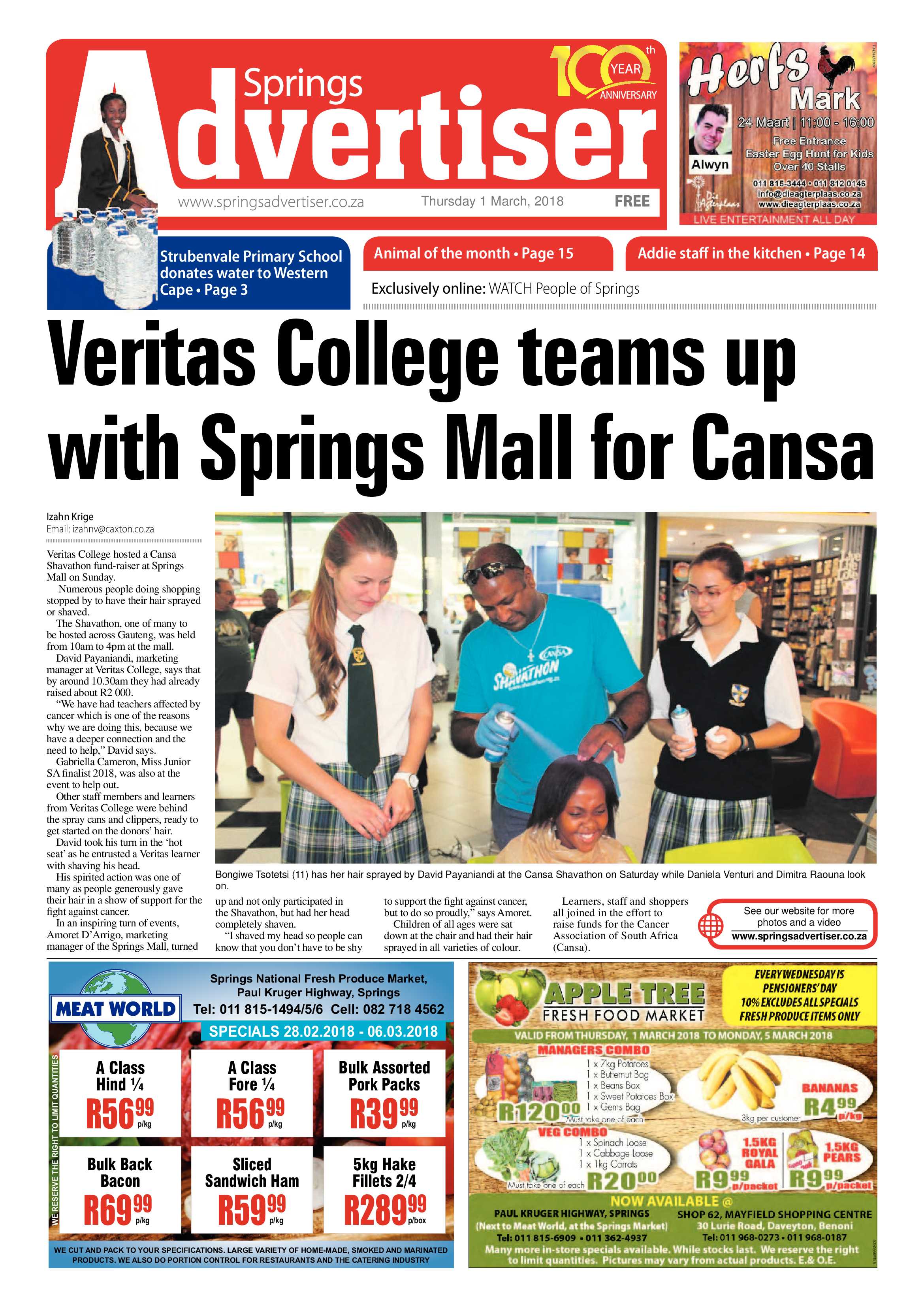 Springs Advertiser 01 March 2018 page 1