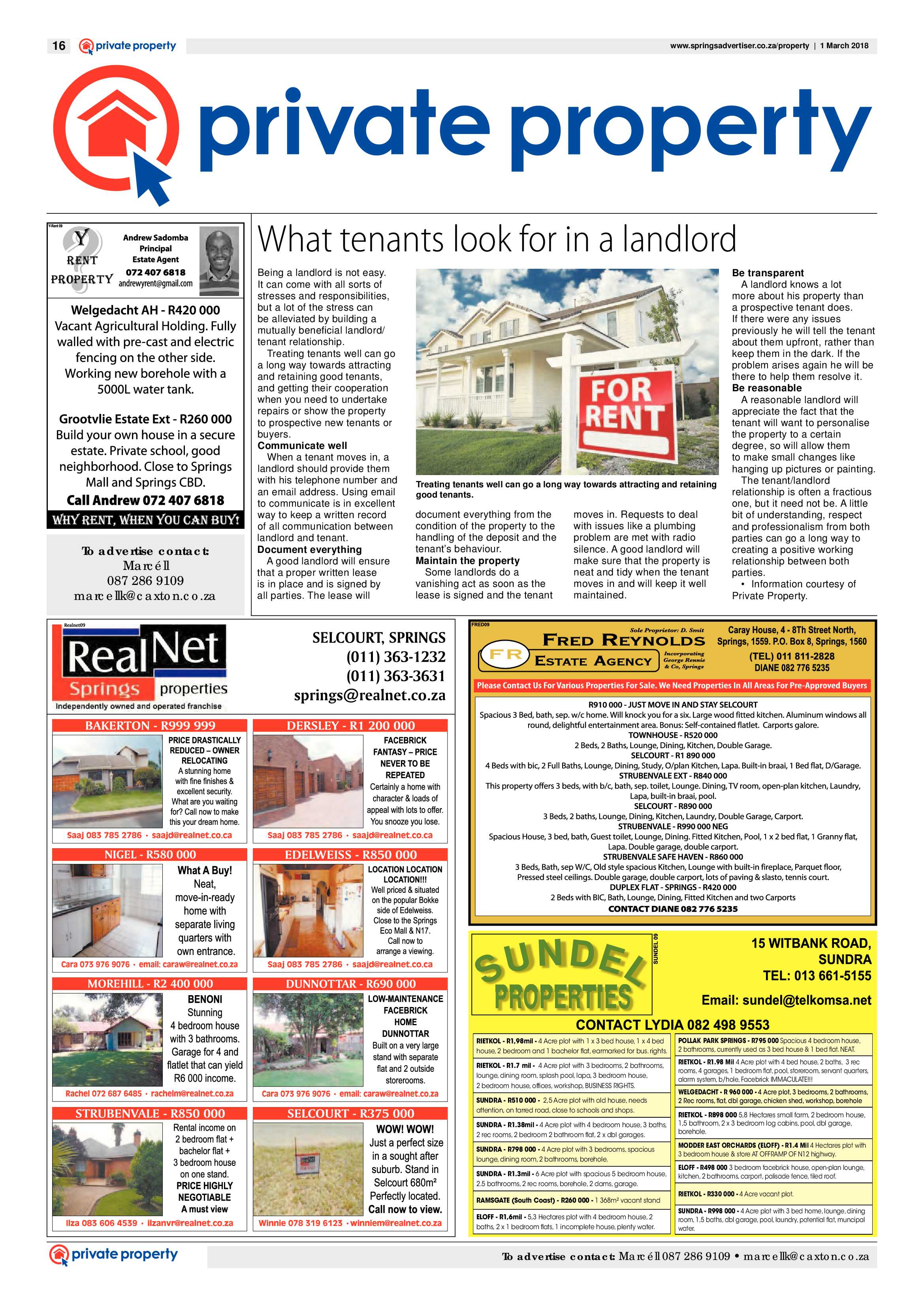 Springs Advertiser 01 March 2018 page 16