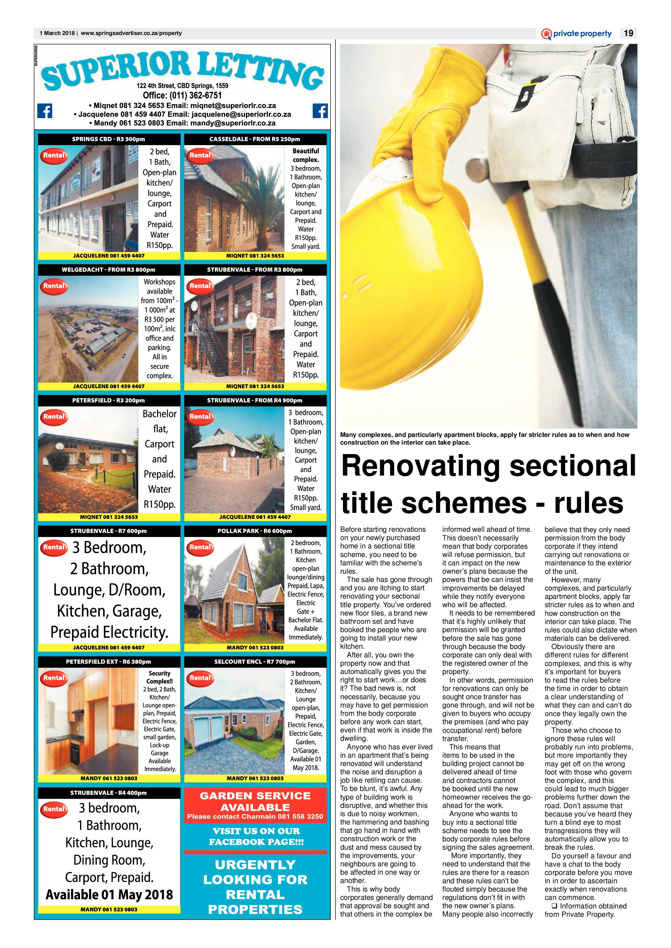 Springs Advertiser 01 March 2018 page 19