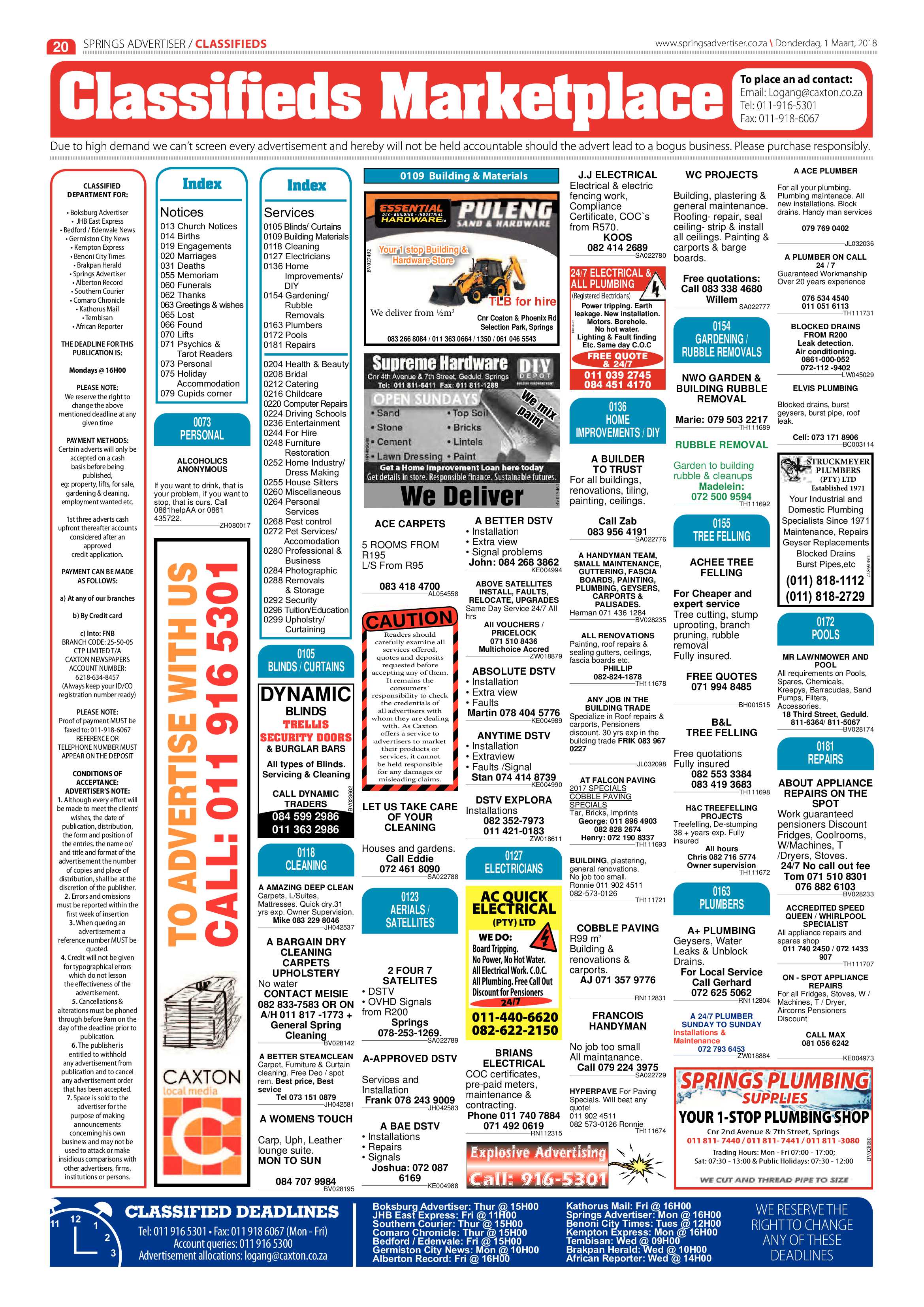 Springs Advertiser 01 March 2018 page 20