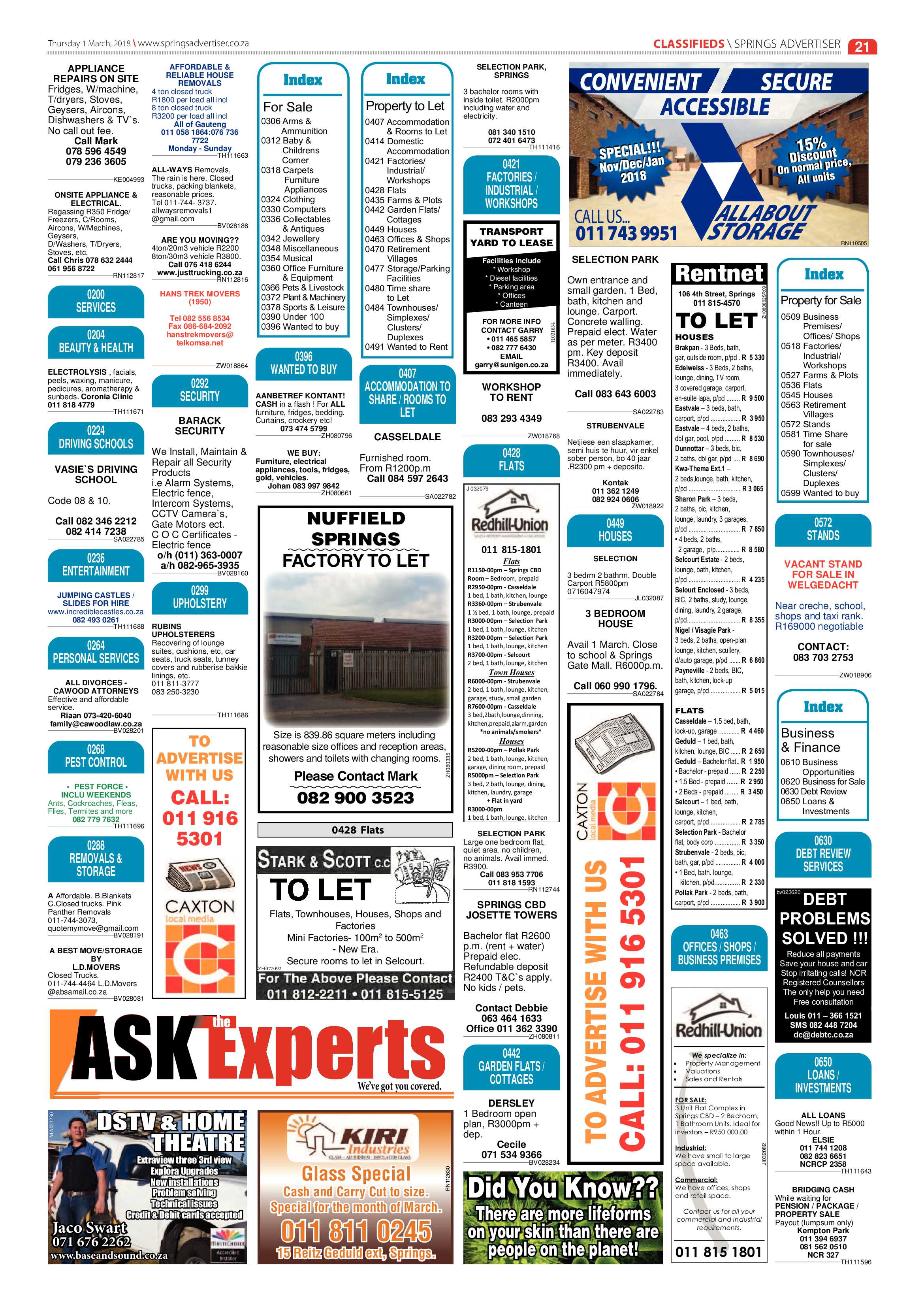 Springs Advertiser 01 March 2018 page 21