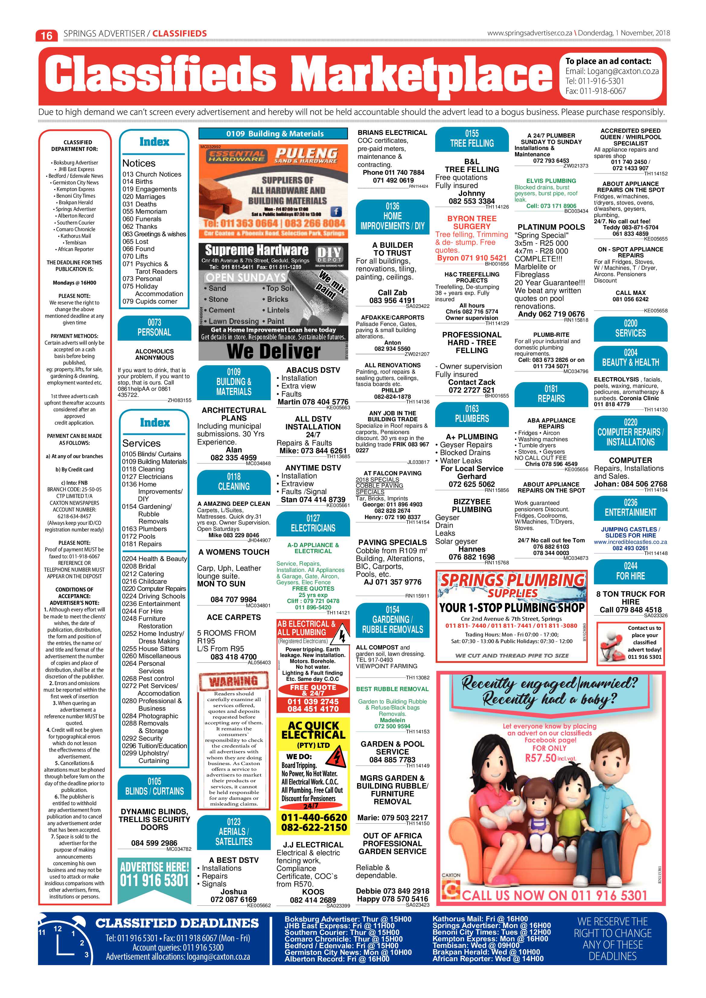 Springs Advertiser 01 November 2018 page 16