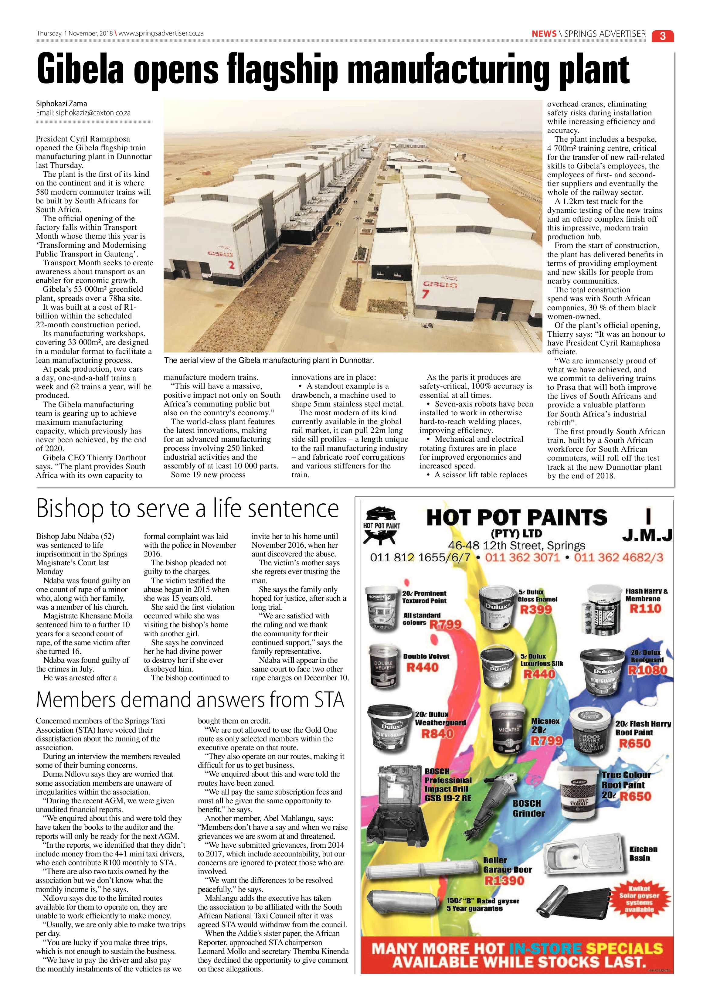 Springs Advertiser 01 November 2018 page 3