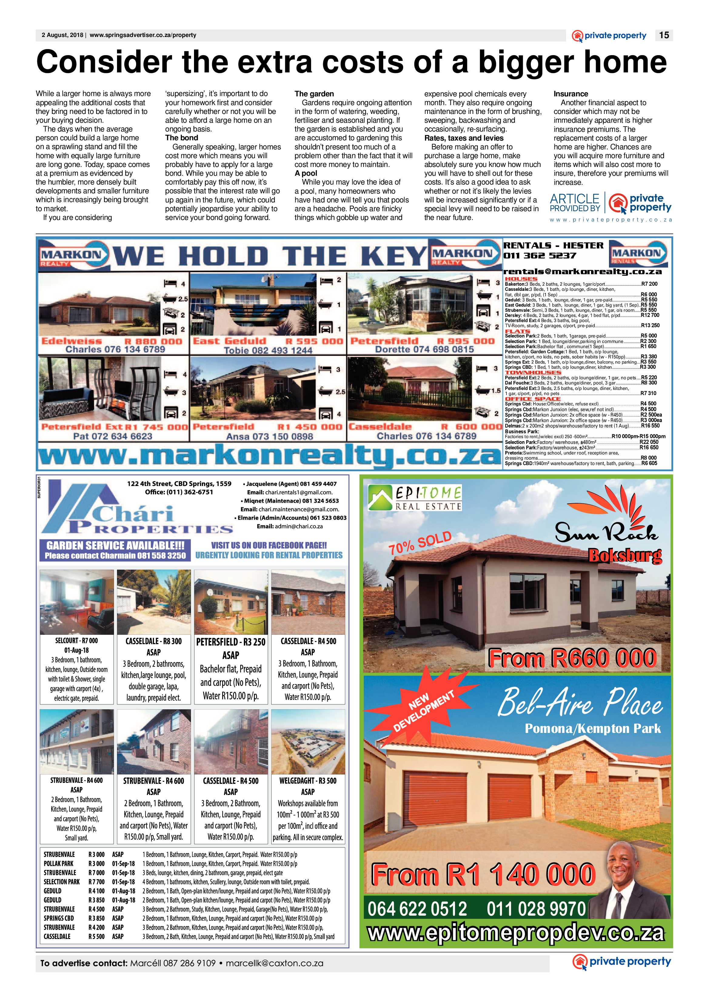 Springs Advertiser 02 August 2018 page 15