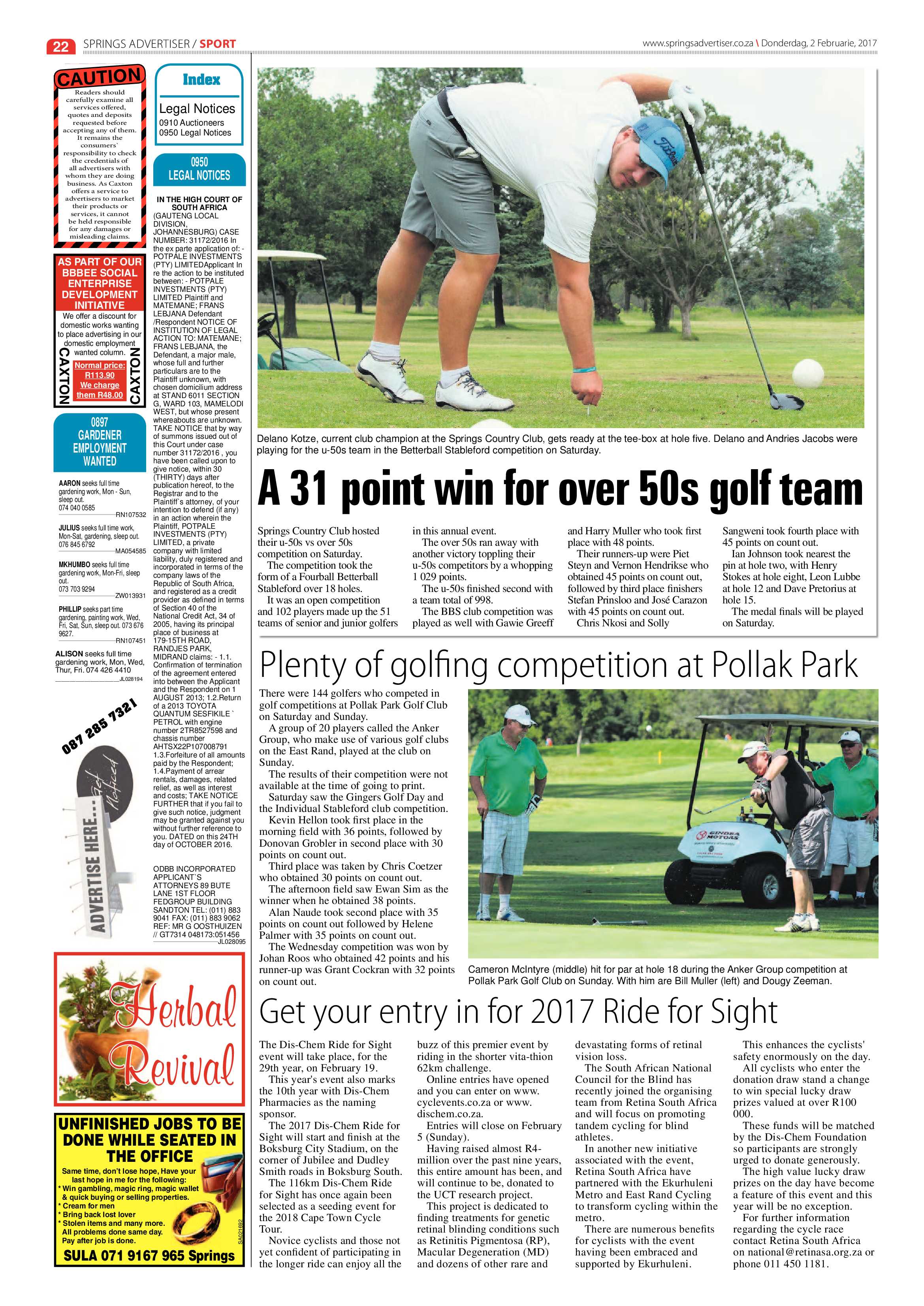 Springs Advertiser 02 February 2017 page 22