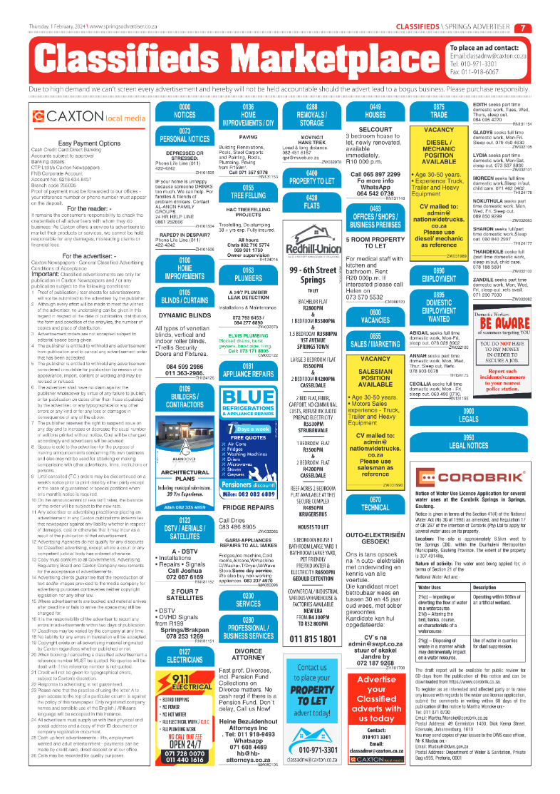 Springs Advertiser 02 February 2024 page 7