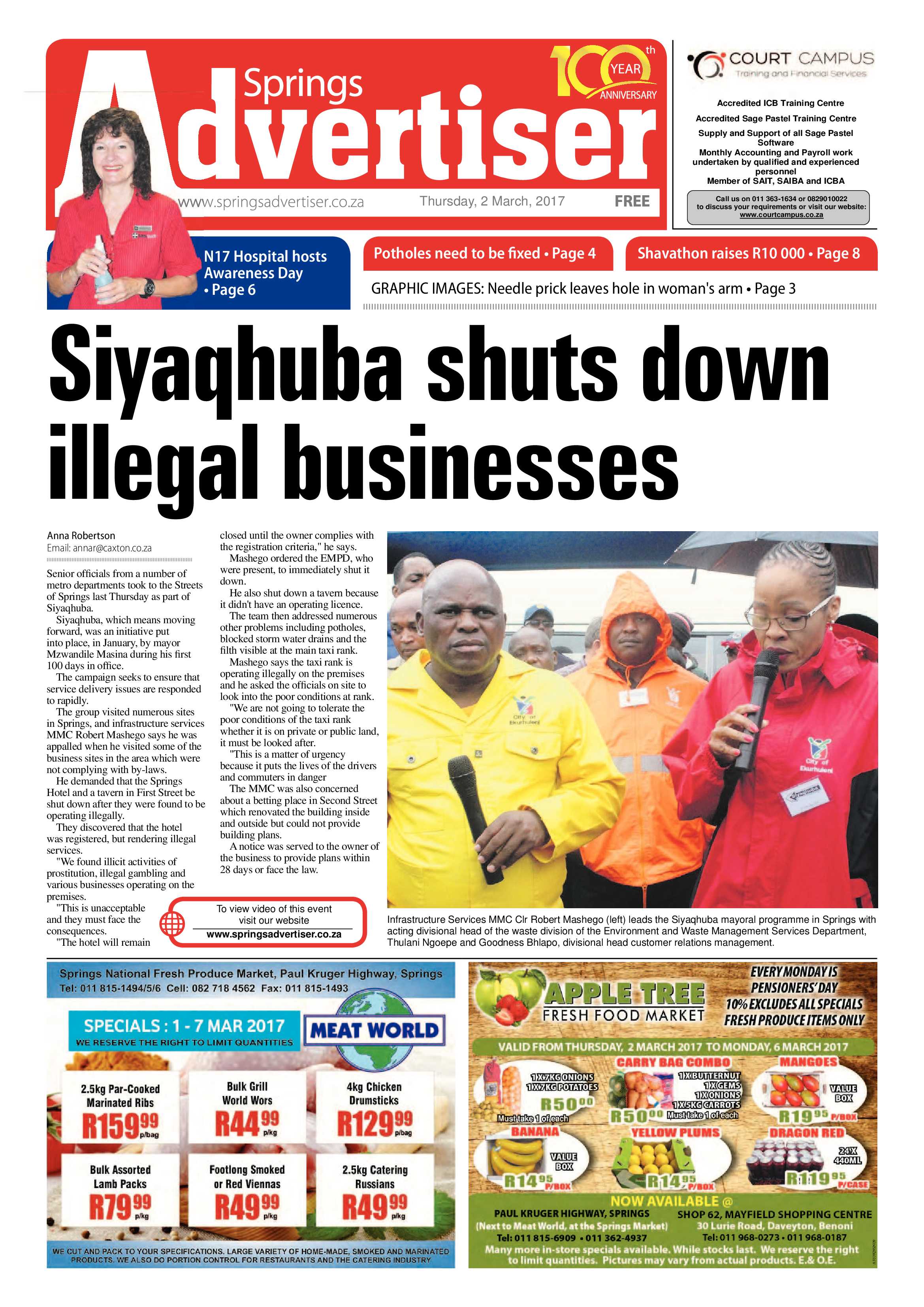 Springs Advertiser 02 March 2017 page 1