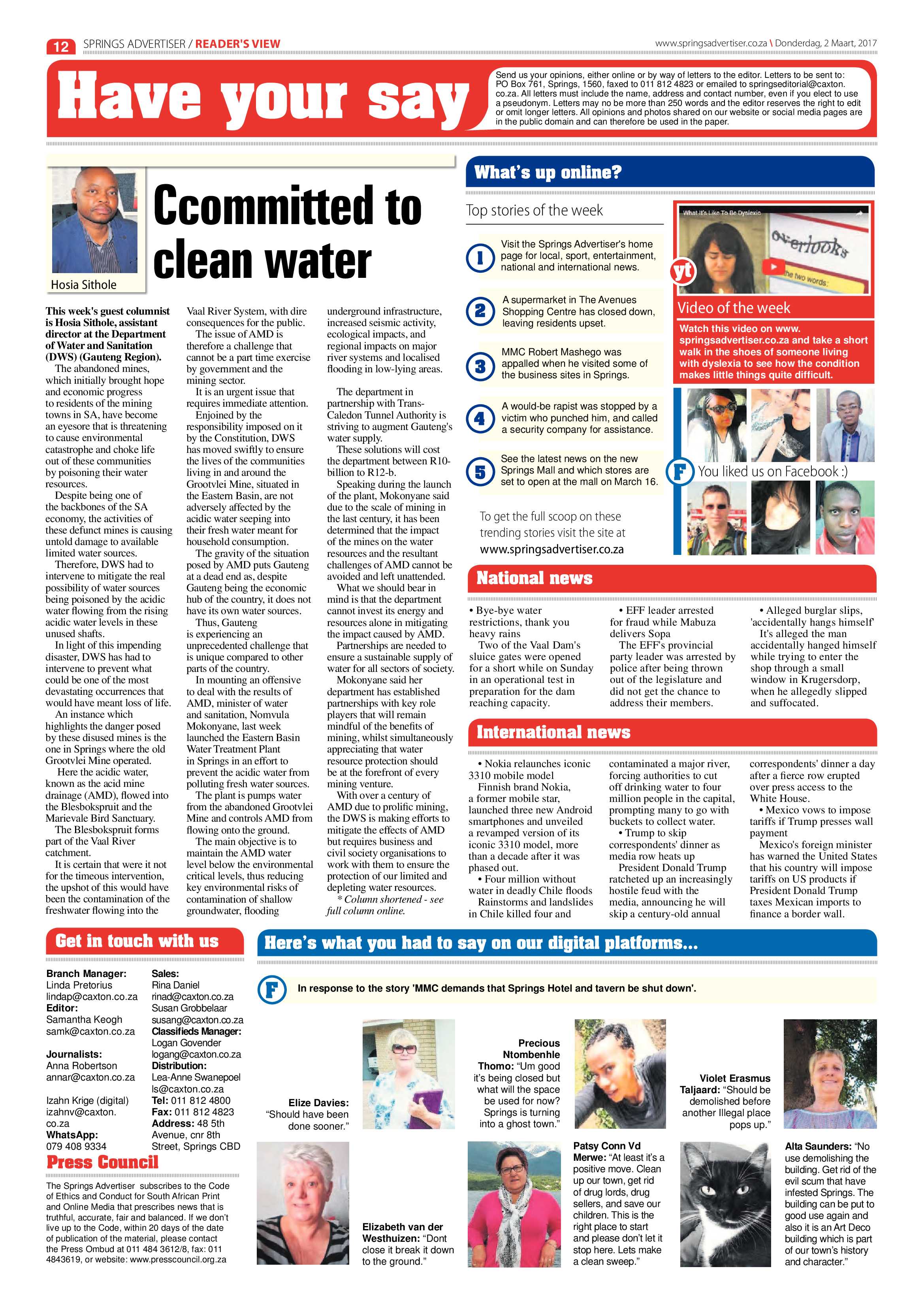 Springs Advertiser 02 March 2017 page 12