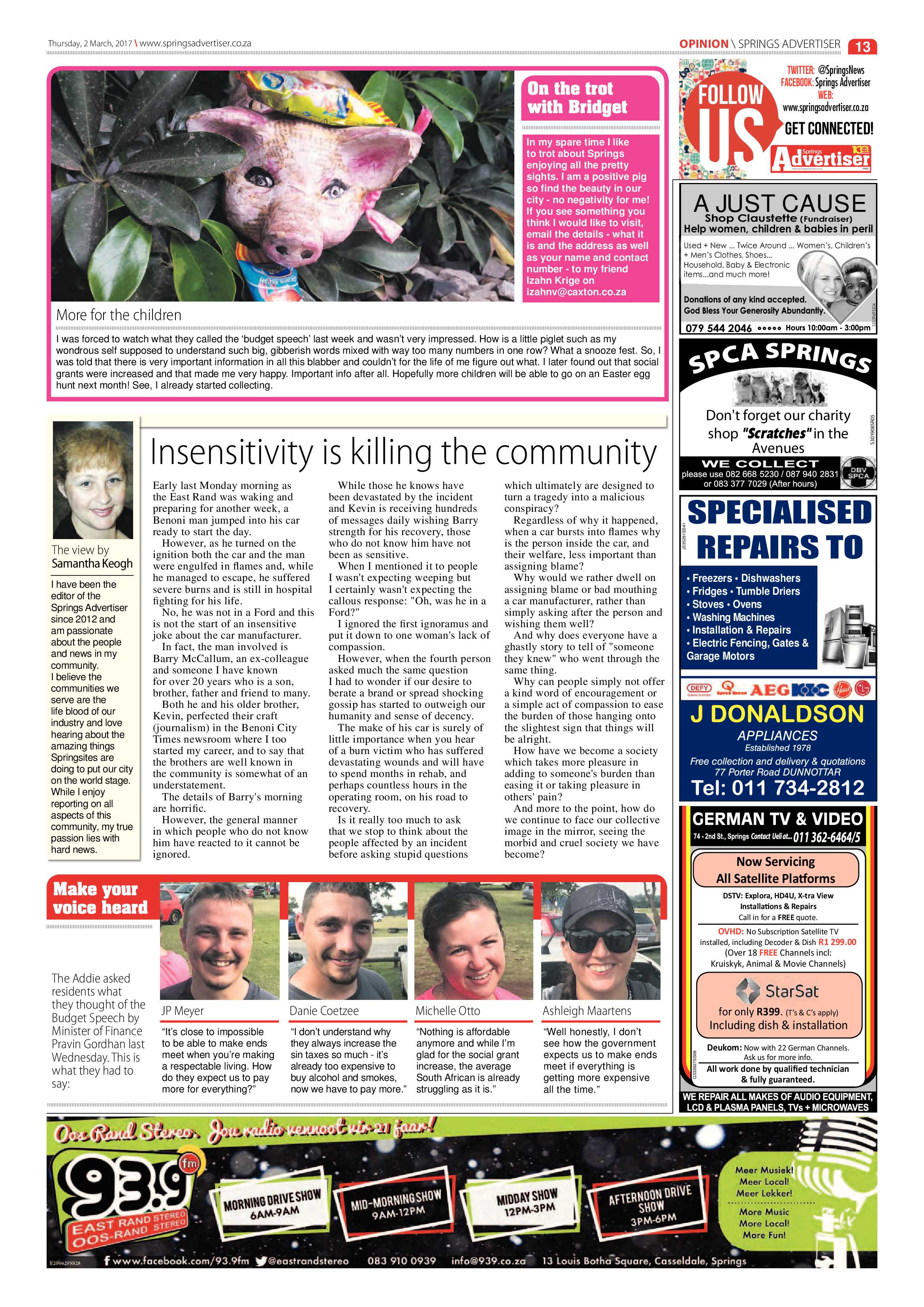 Springs Advertiser 02 March 2017 page 13