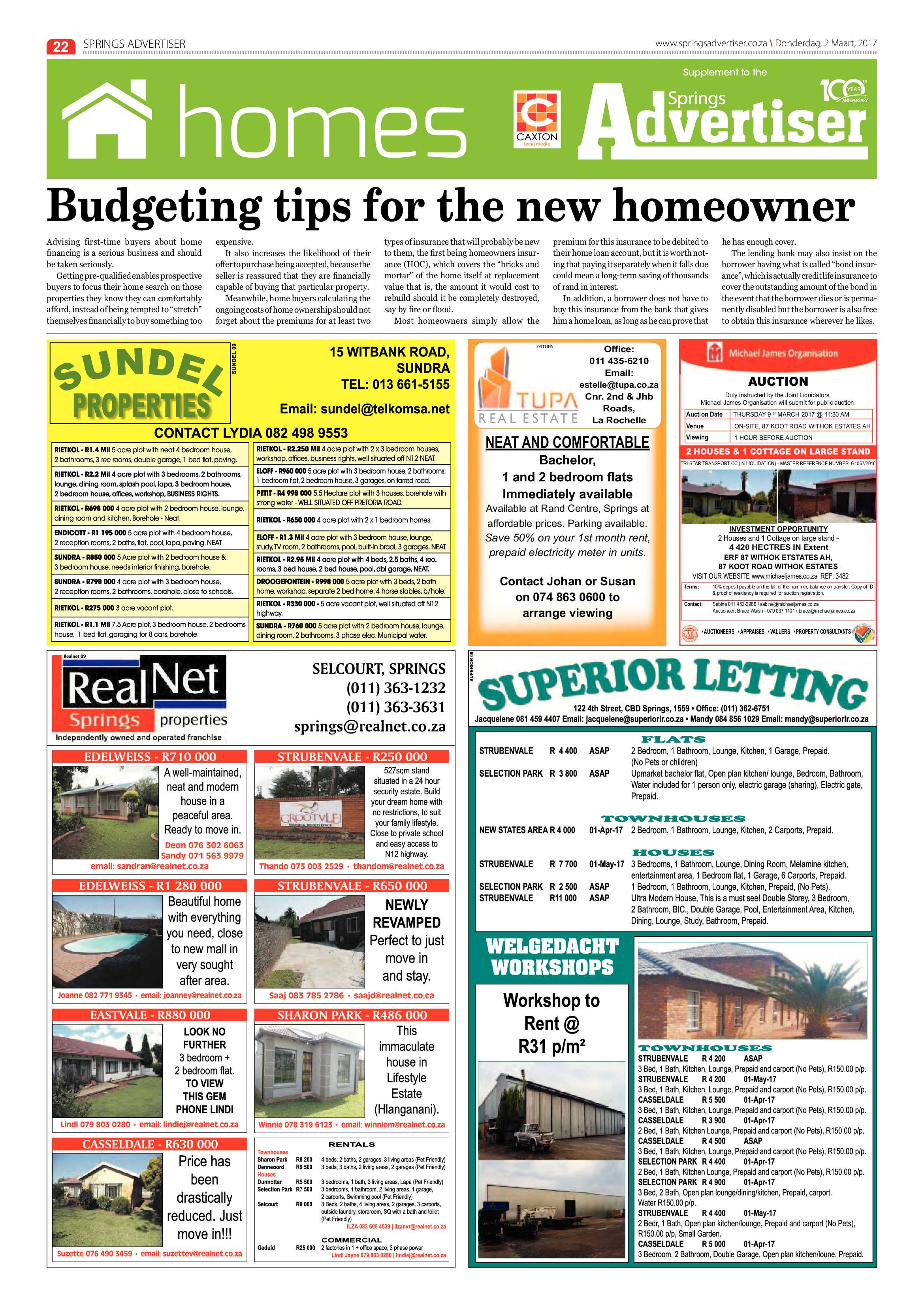 Springs Advertiser 02 March 2017 page 22