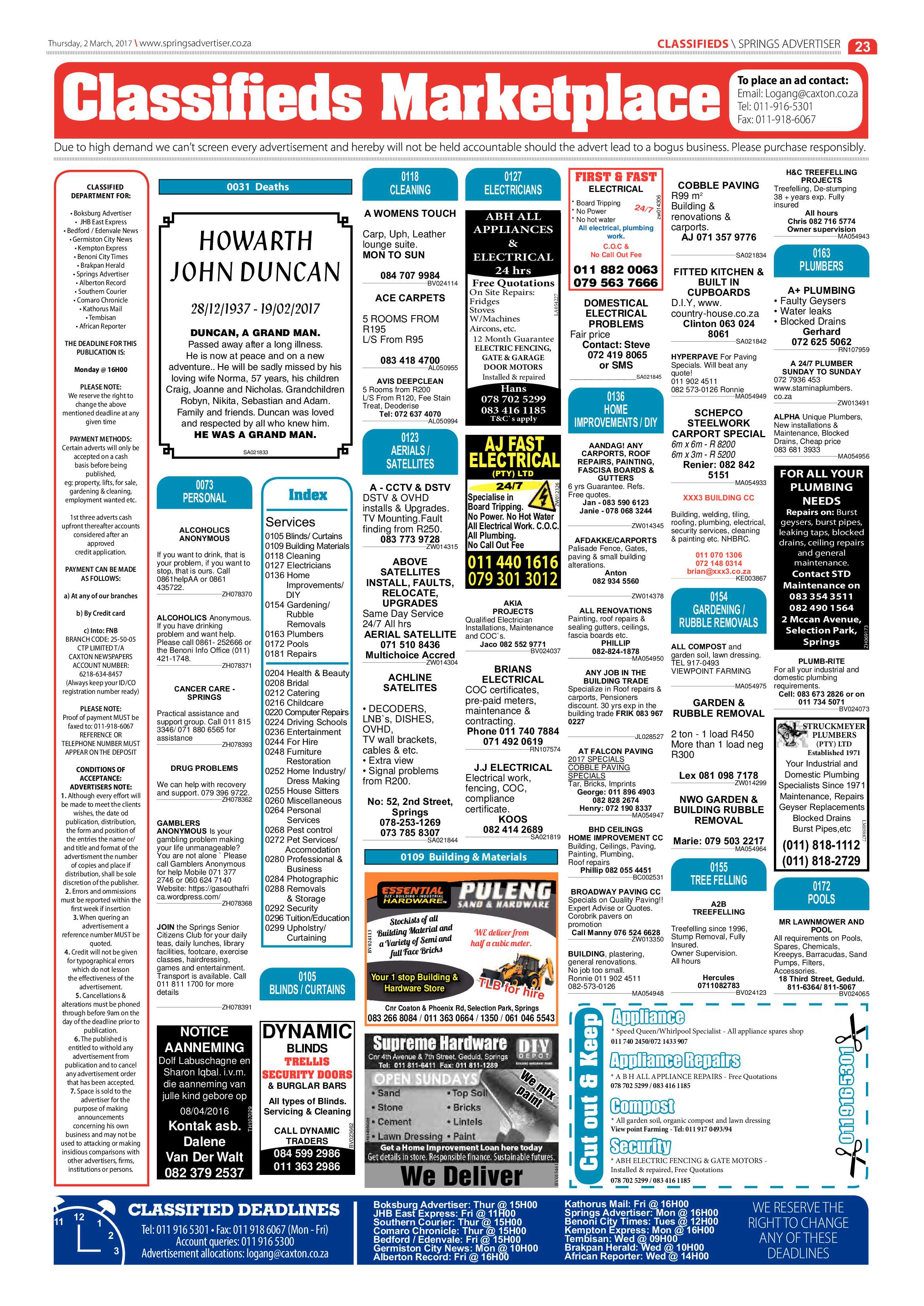 Springs Advertiser 02 March 2017 page 23