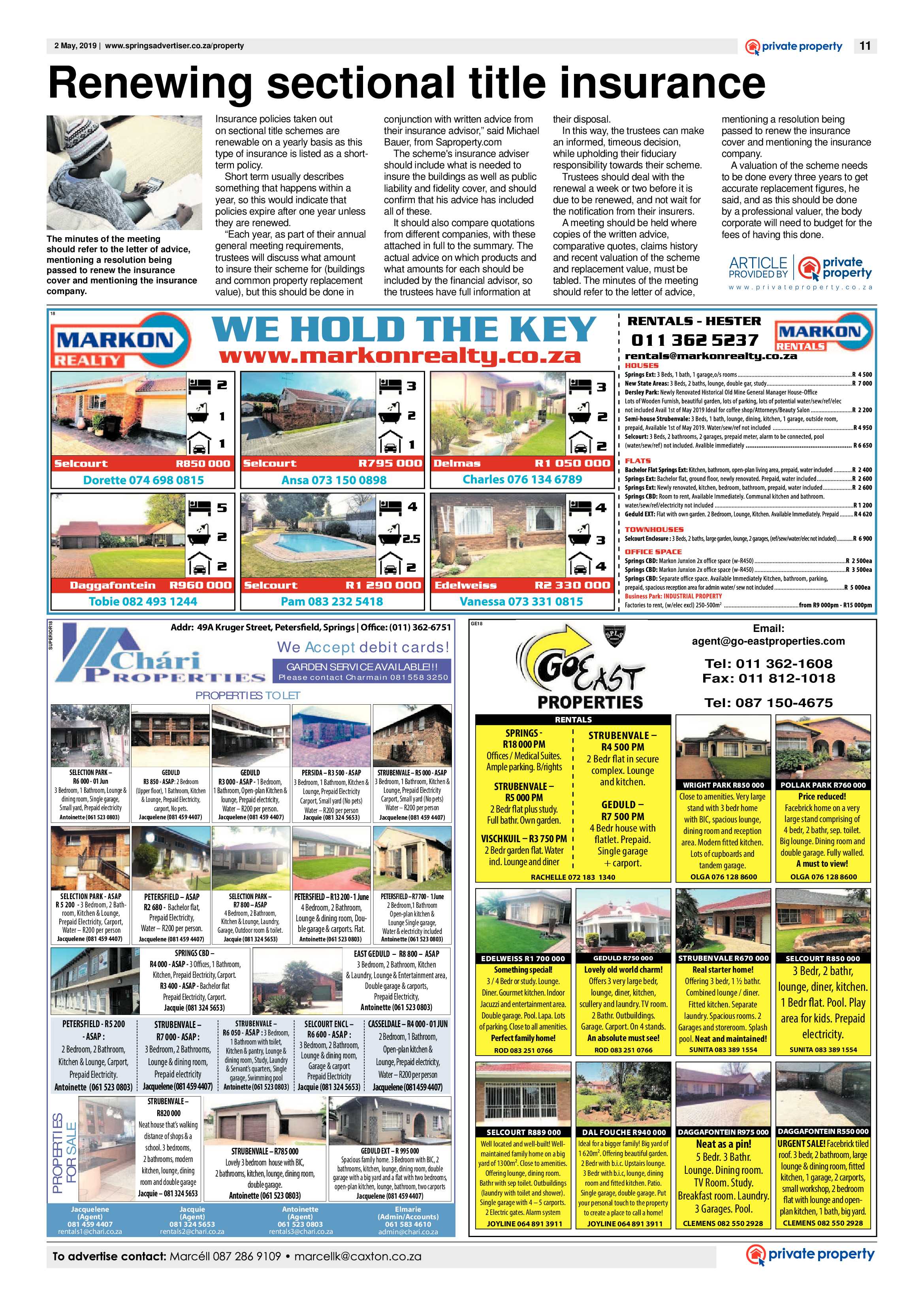Springs Advertiser 02 May 2019 page 11