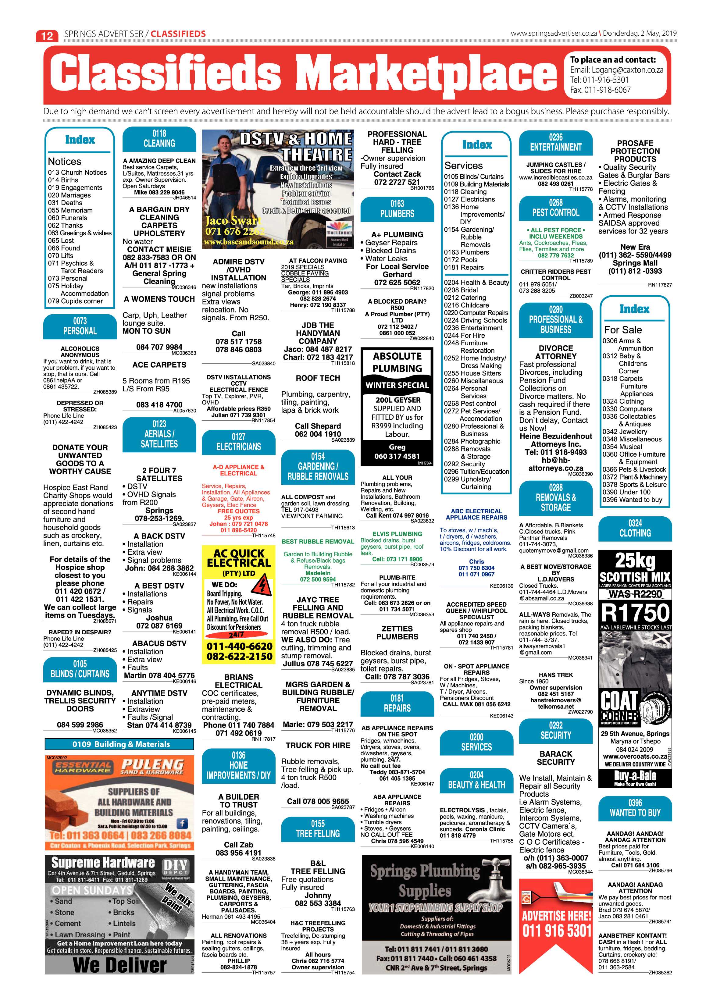 Springs Advertiser 02 May 2019 page 12