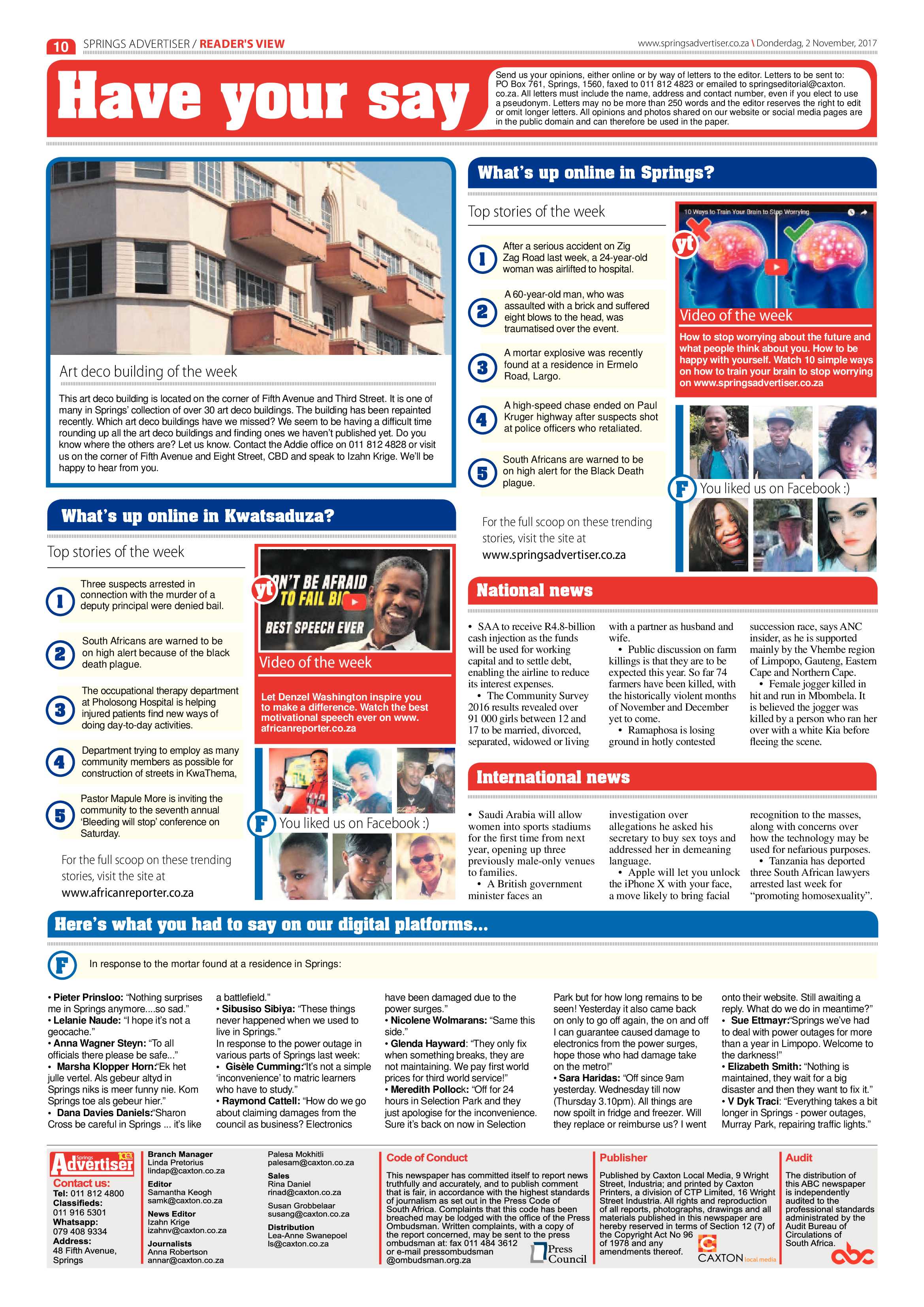 Springs Advertiser 02 November 2017 page 10