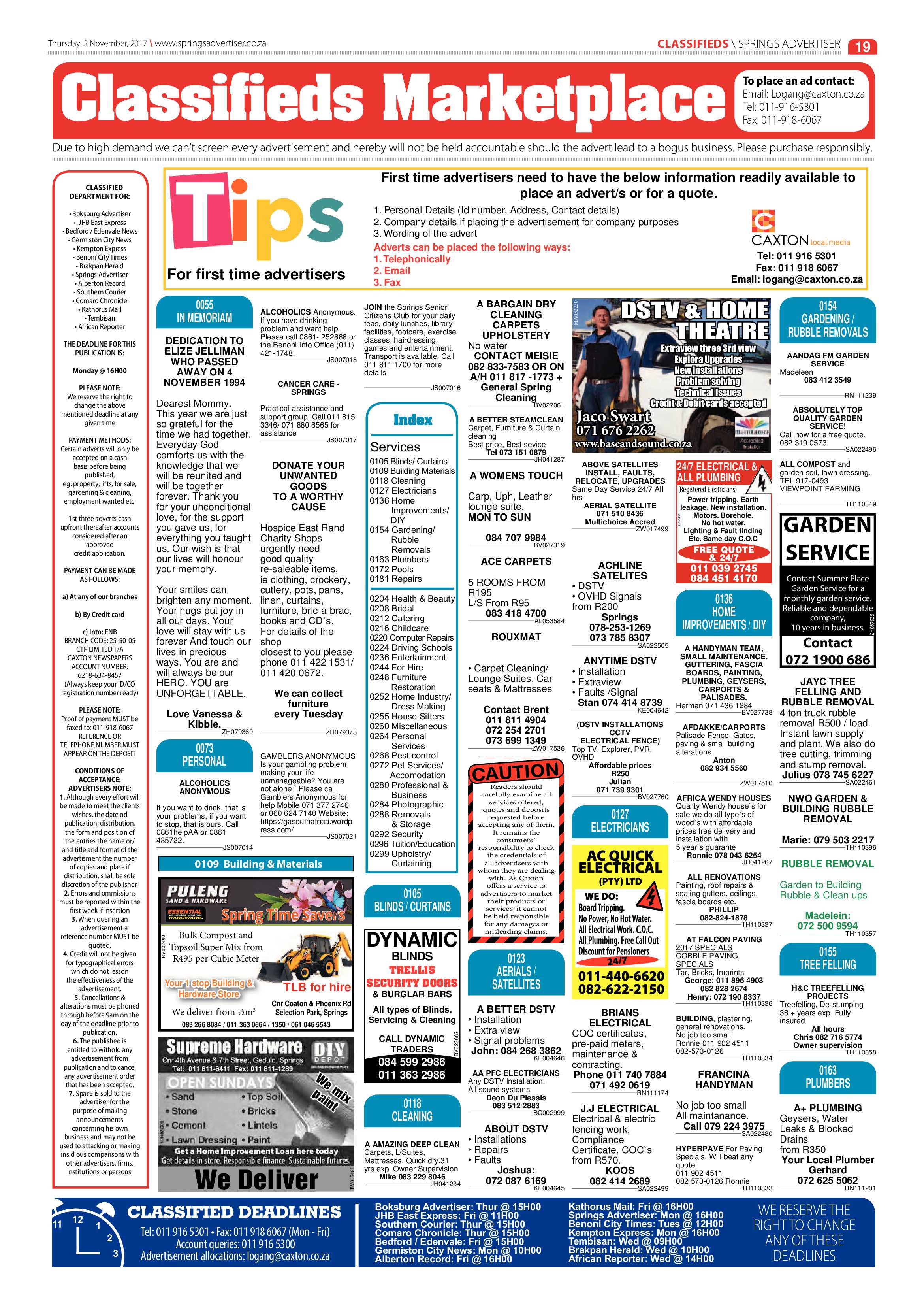 Springs Advertiser 02 November 2017 page 19