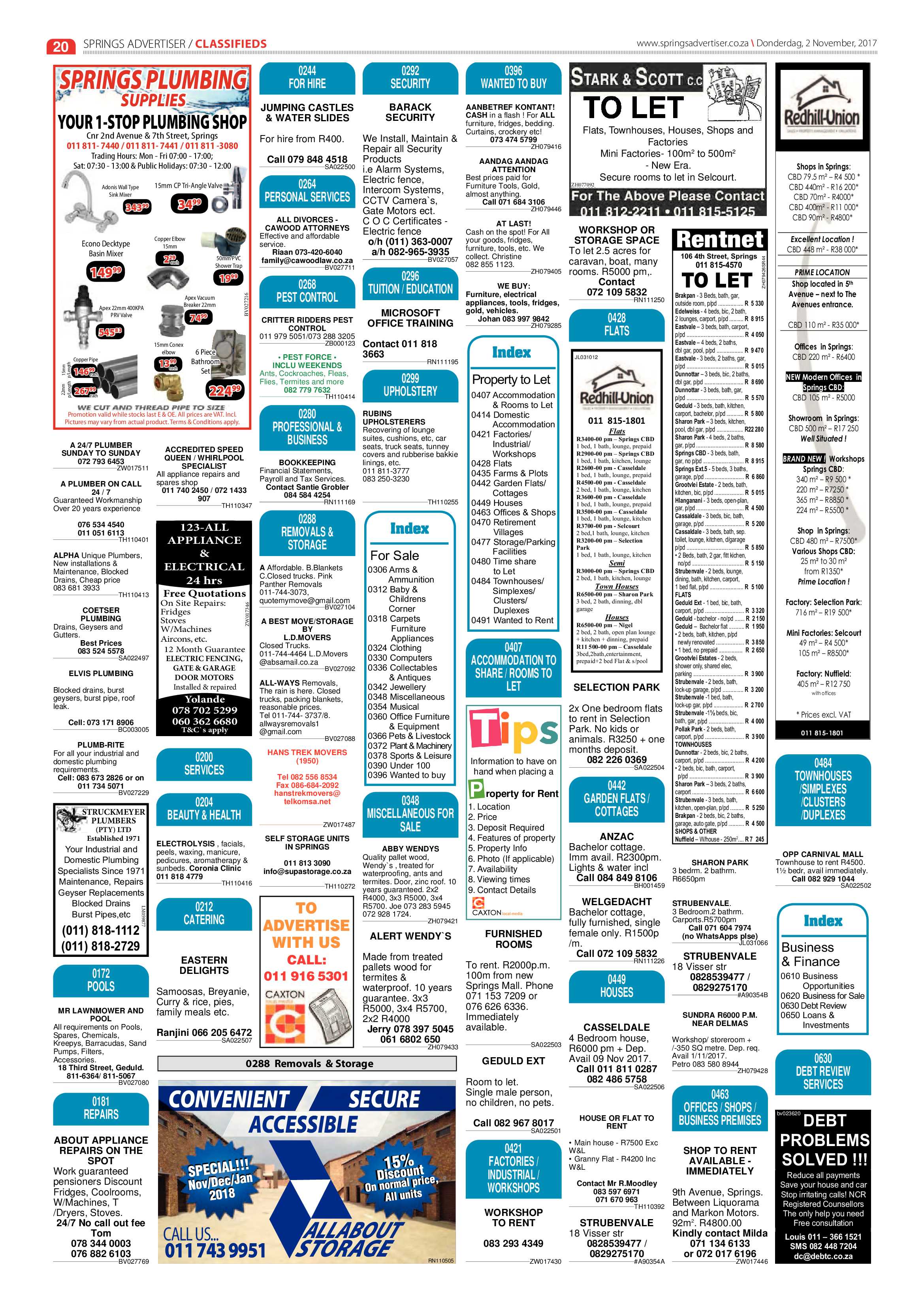 Springs Advertiser 02 November 2017 page 20