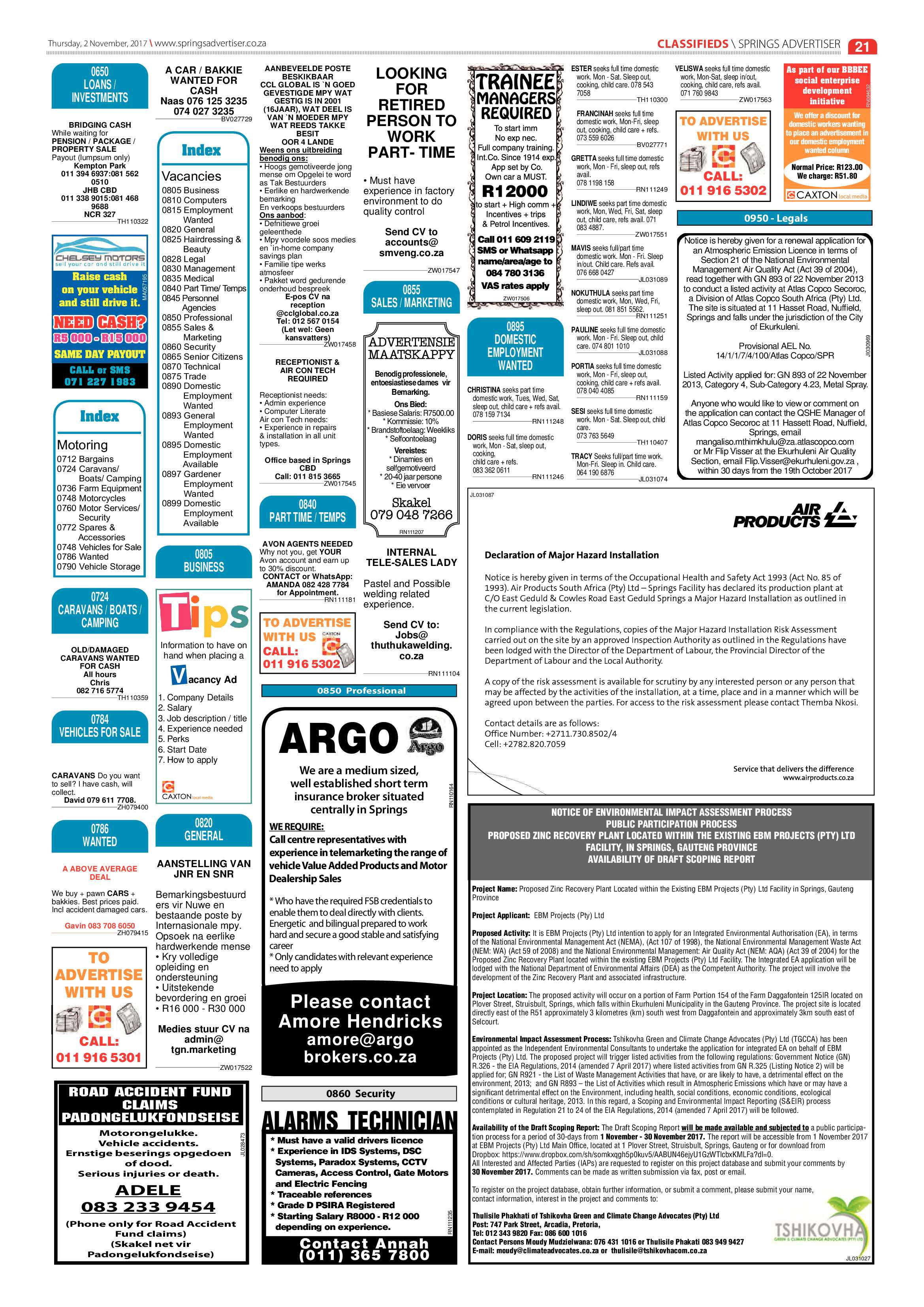 Springs Advertiser 02 November 2017 page 21