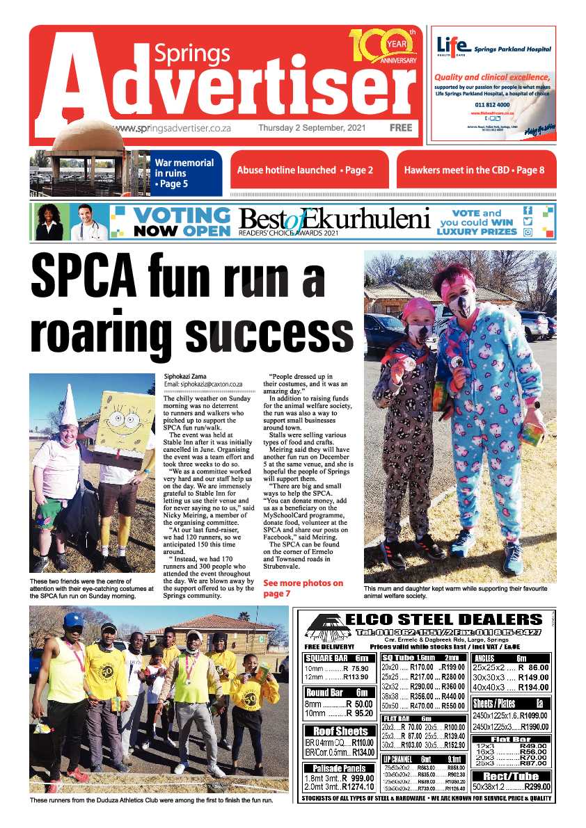 Springs Advertiser 02 September 2021 page 1
