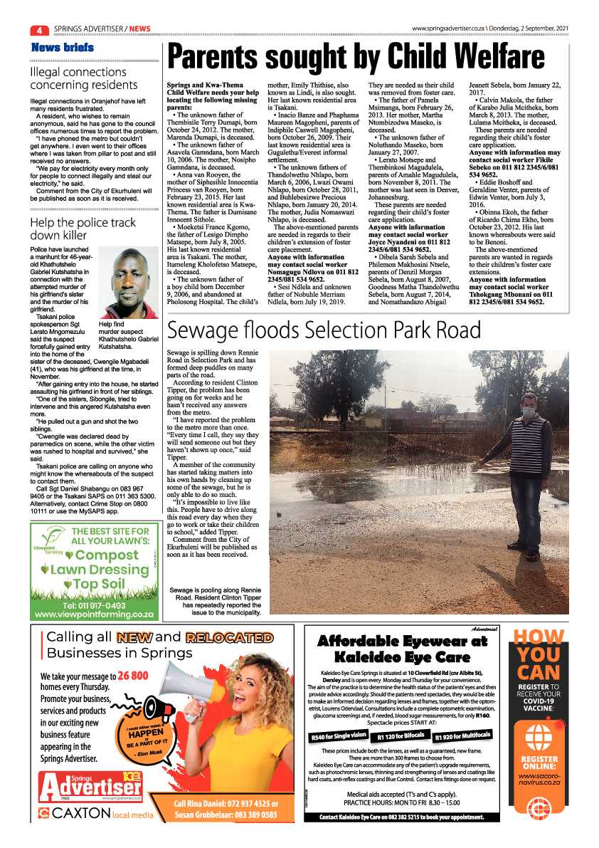 Springs Advertiser 02 September 2021 page 4