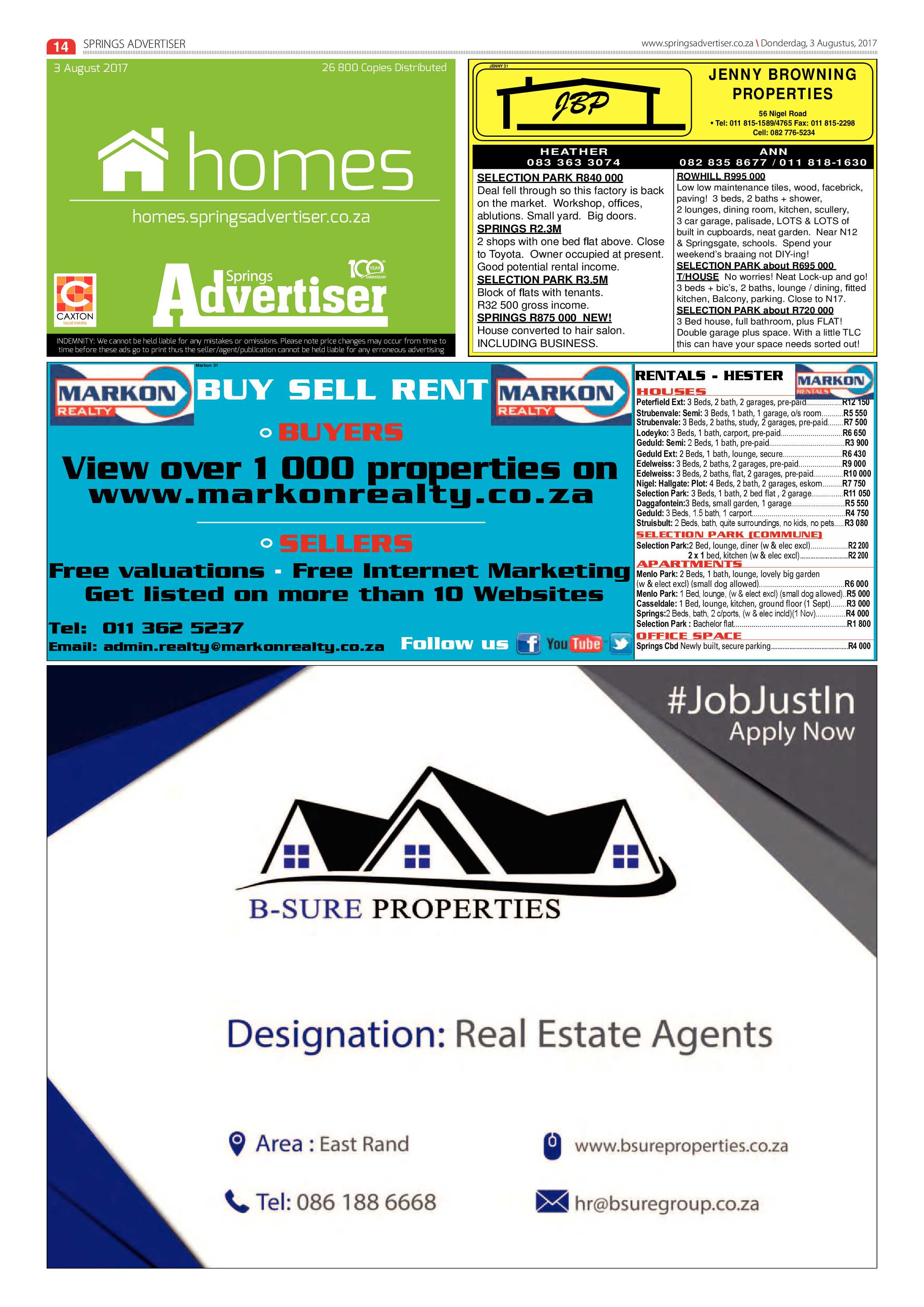 Springs Advertiser 03 August 2017 page 14