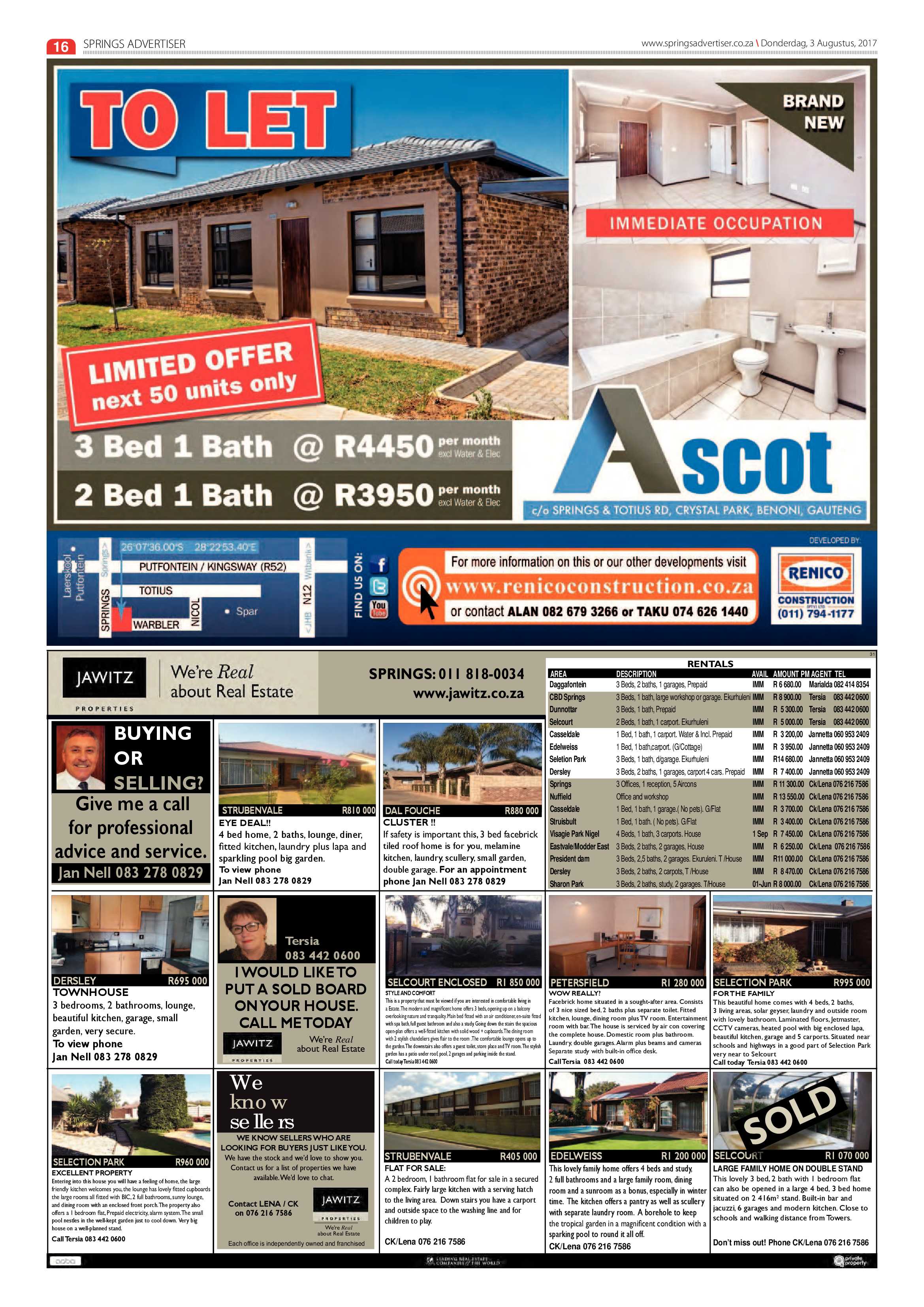 Springs Advertiser 03 August 2017 page 16