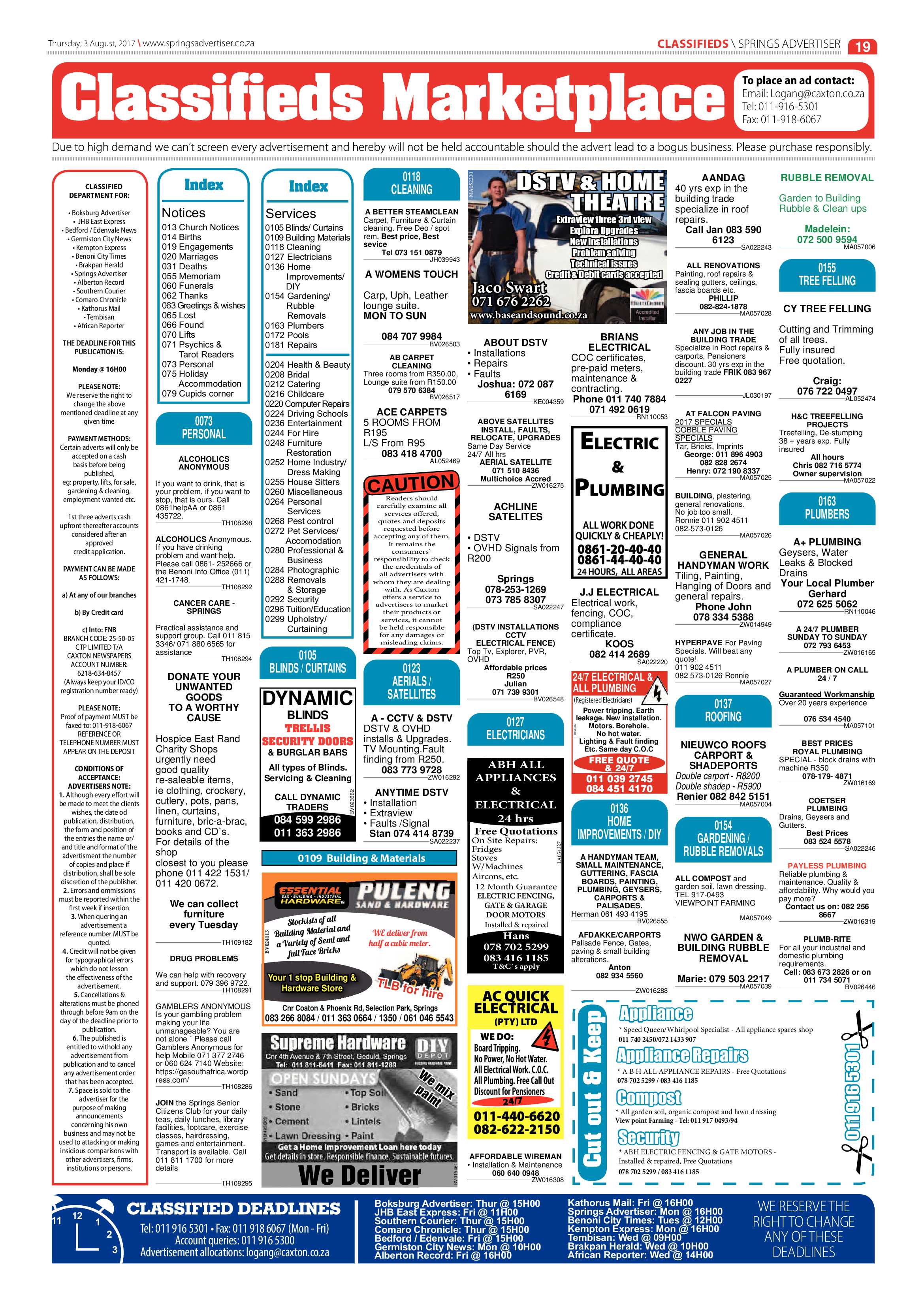 Springs Advertiser 03 August 2017 page 19
