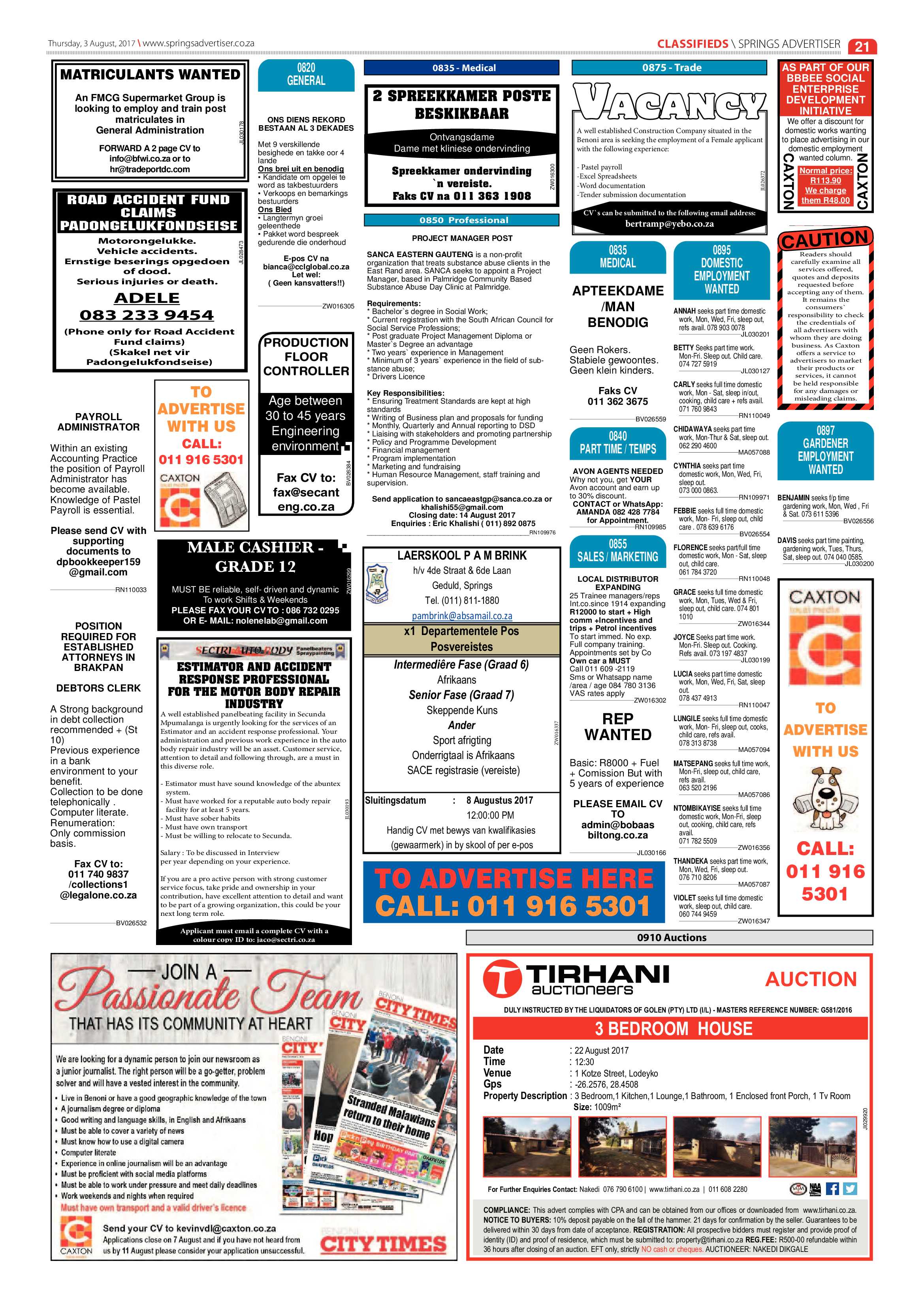 Springs Advertiser 03 August 2017 page 21