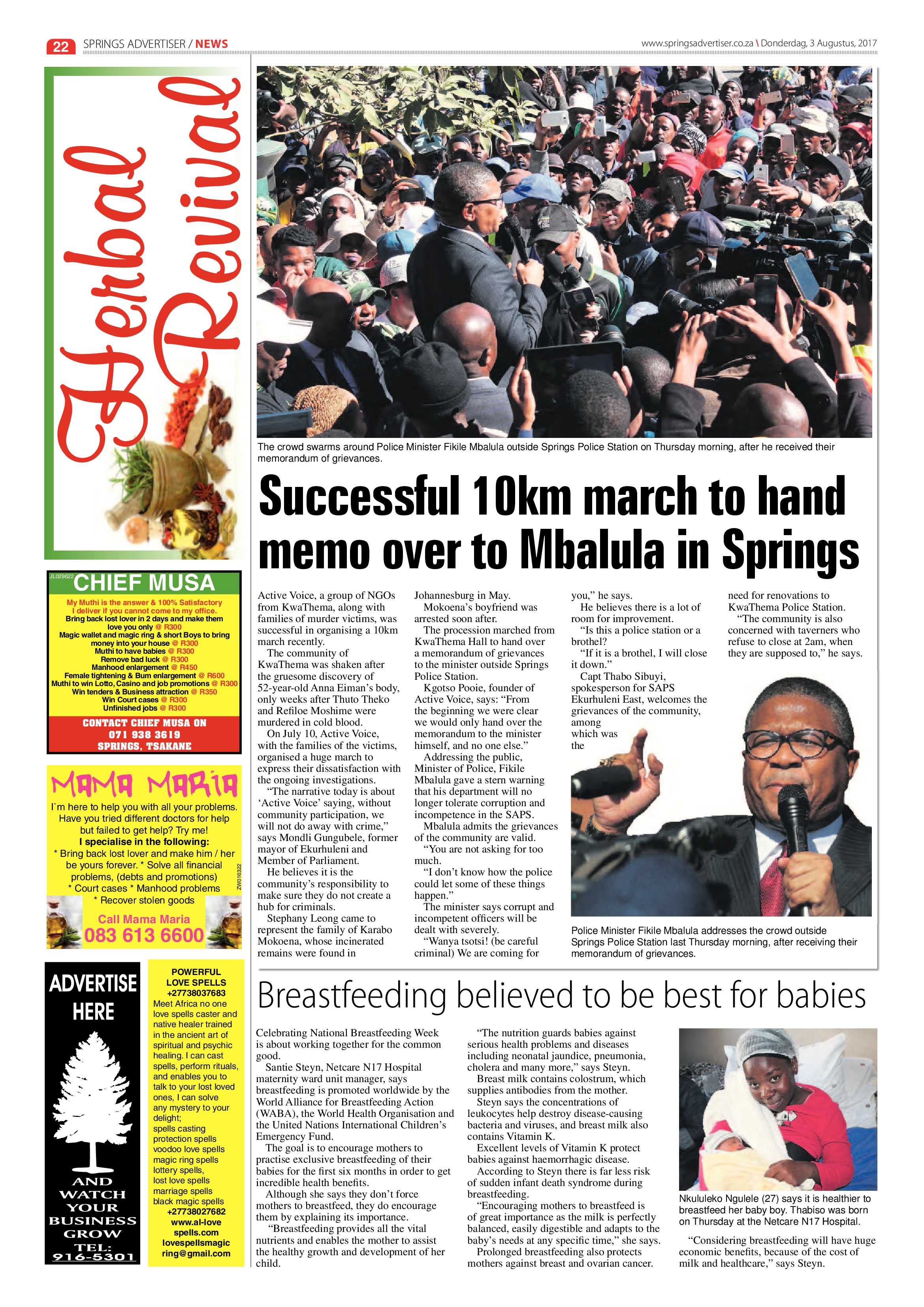 Springs Advertiser 03 August 2017 page 22