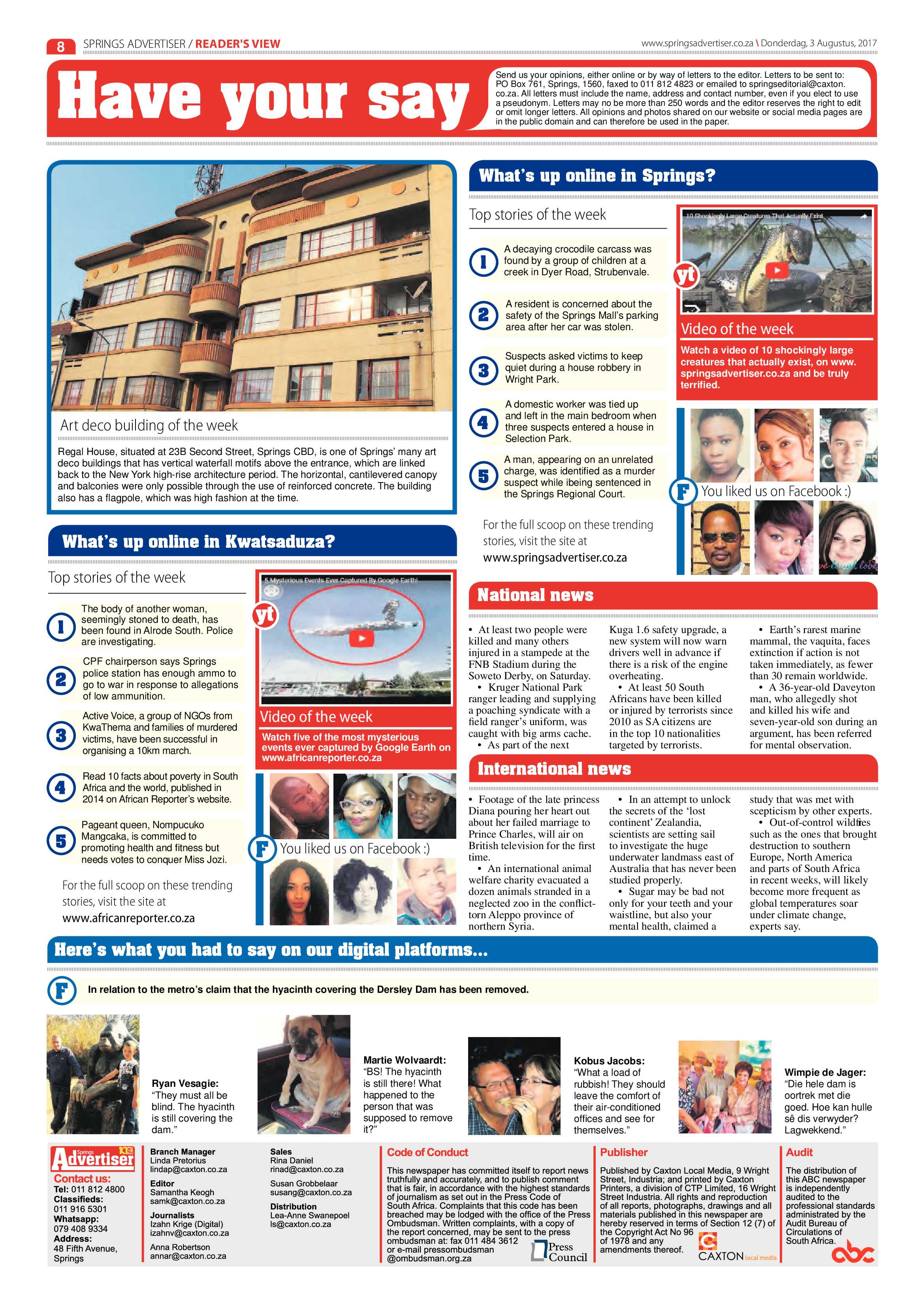 Springs Advertiser 03 August 2017 page 8